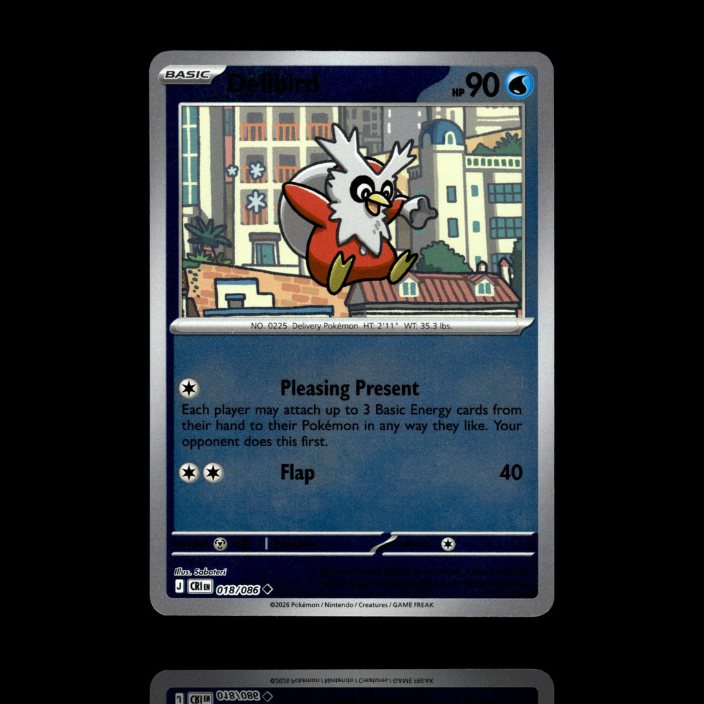▸ Delibird | ME04: Chaos Rising | Reverse Holo | 018/086 | NM