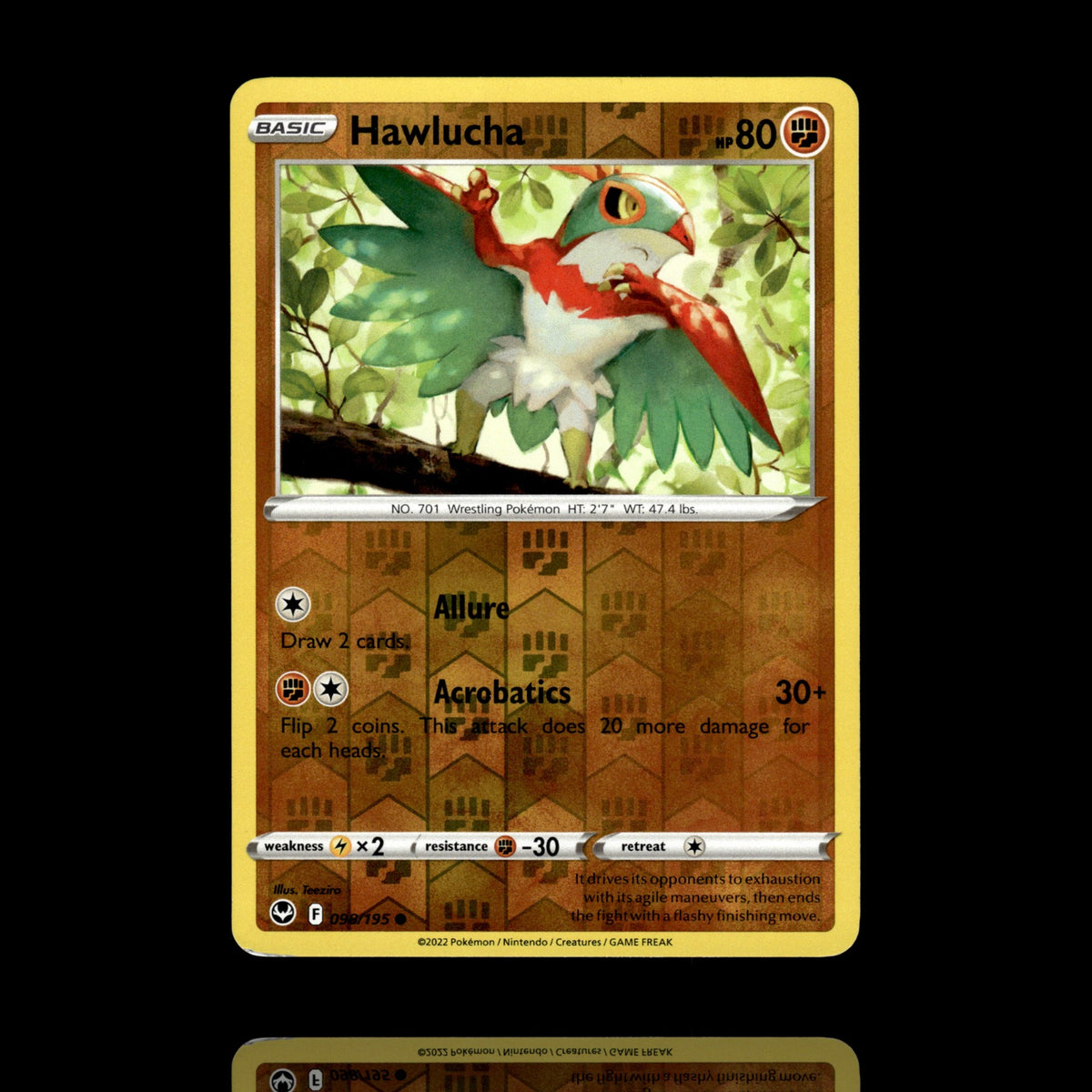 ▸ Hawlucha | SWSH12: Silver Tempest | Reverse Holo | 098/195 | NM