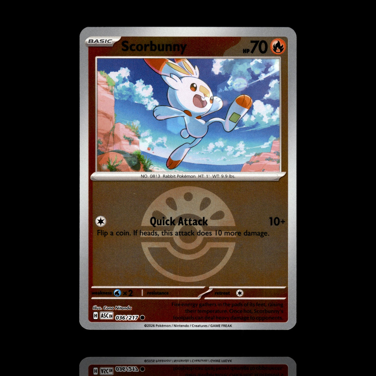 ▸ Scorbunny (Friend Ball) | ME: Ascended Heroes | Reverse Holo | 036/217 | NM