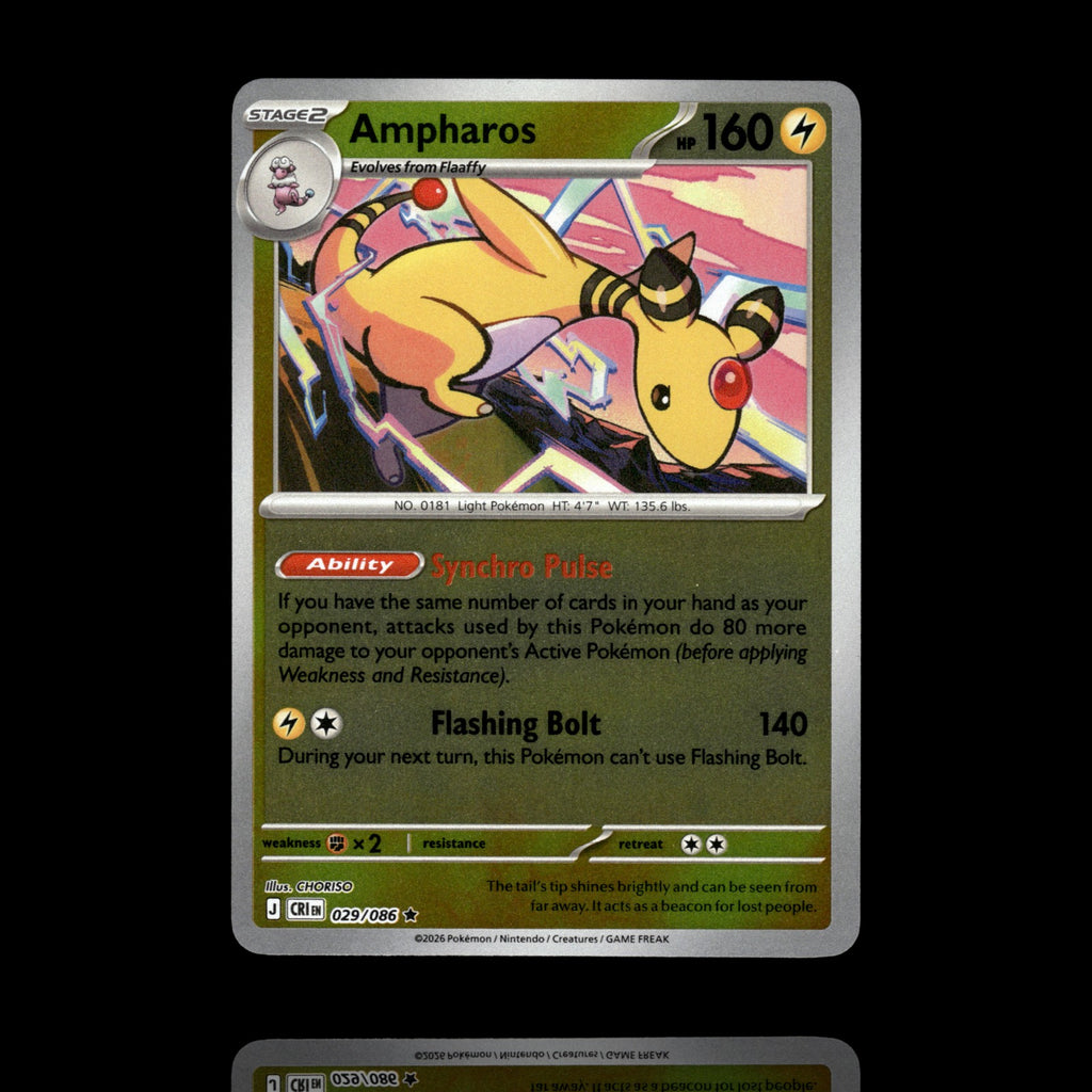 ▸ Ampharos | ME04: Chaos Rising | Reverse Holo | 029/086 | NM