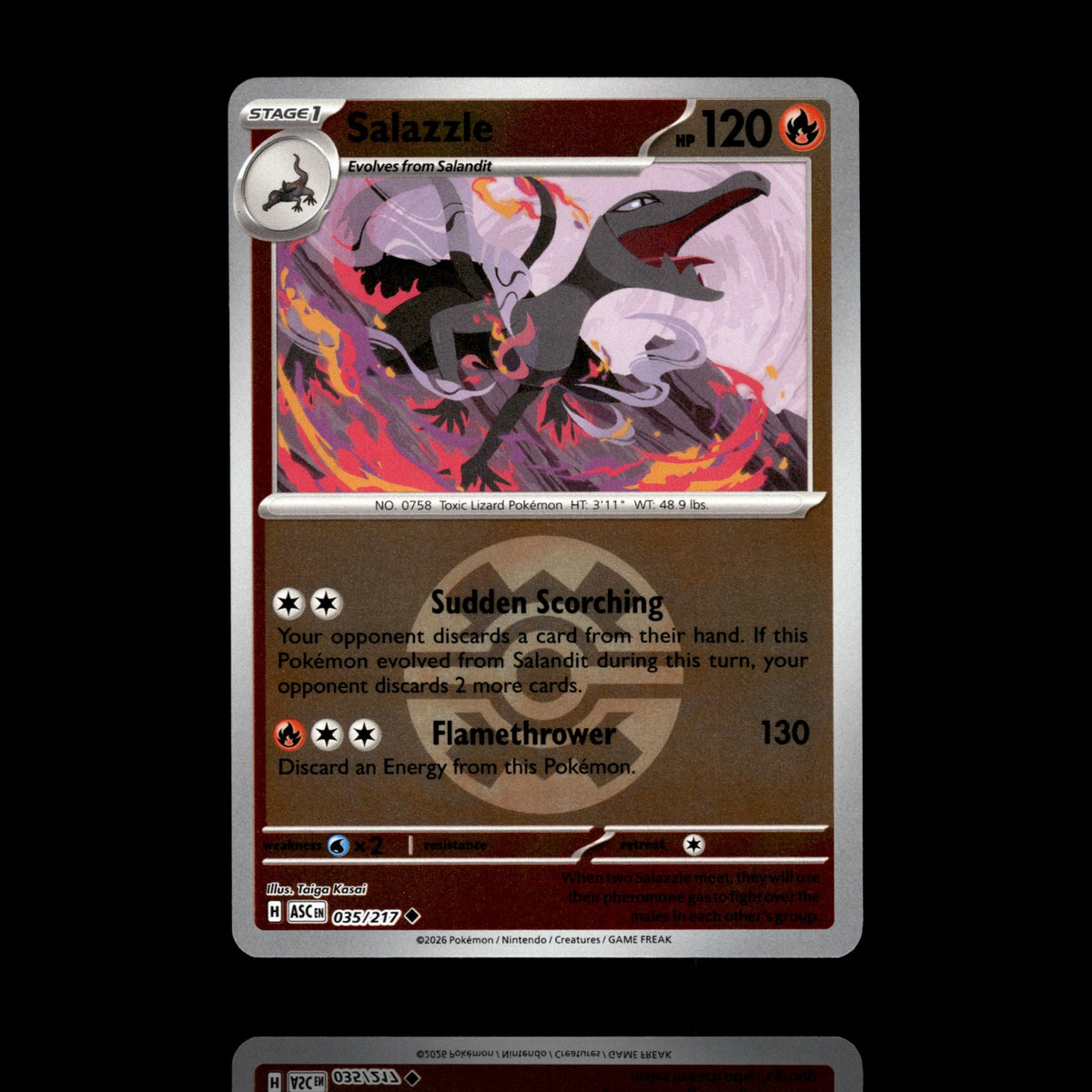 ▸ Salazzle (Quick Ball) | ME: Ascended Heroes | Reverse Holo | 035/217 | NM