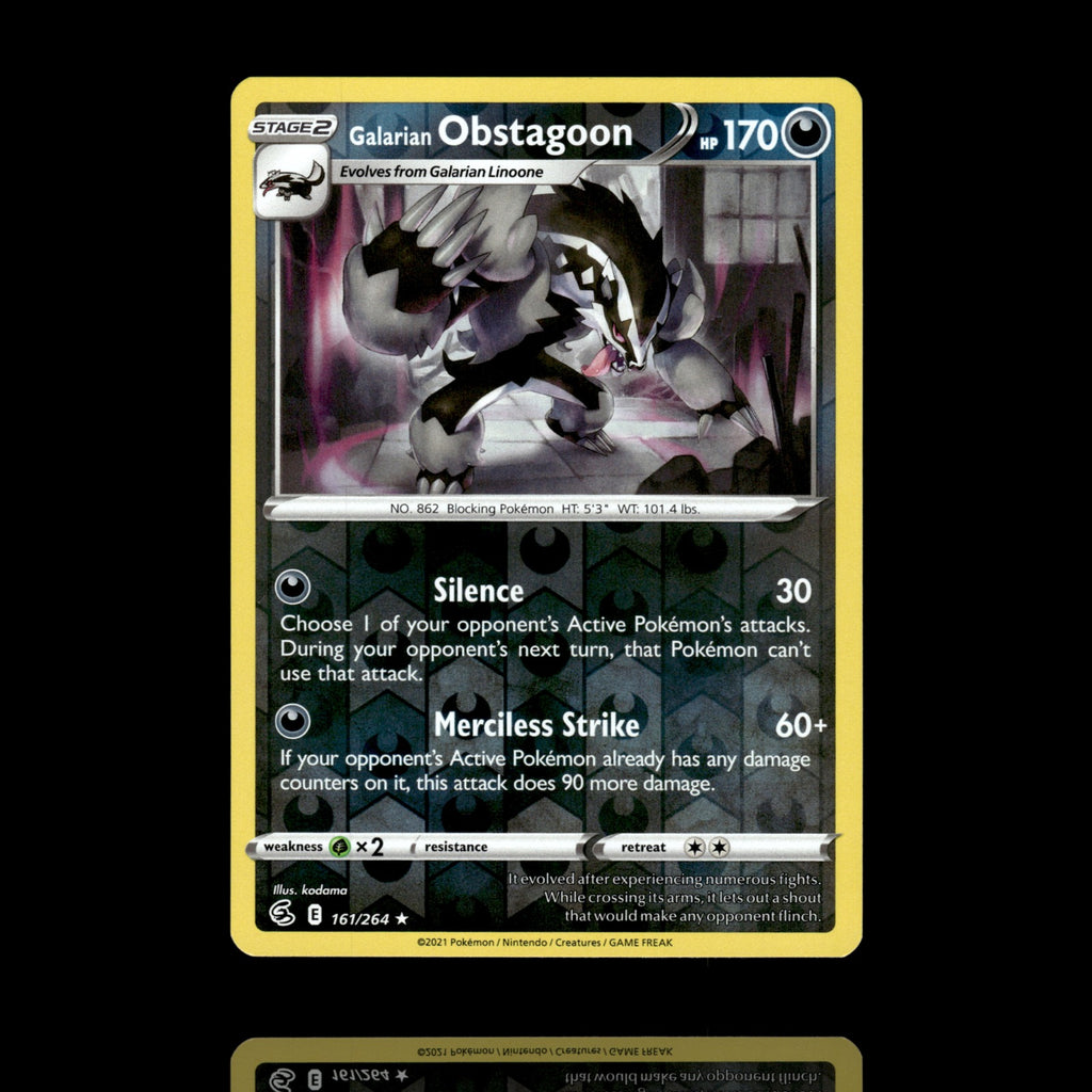 ▸ Galarian Obstagoon | SWSH08: Fusion Strike | Reverse Holo | 161/264 | NM