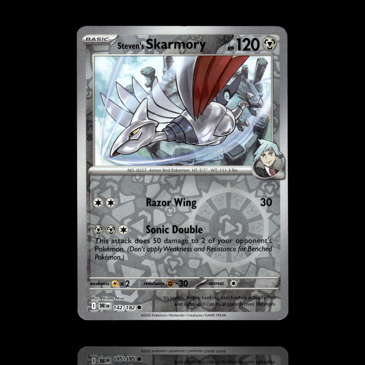 ▸ Steven's Skarmory | SV10: Destined Rivals | Reverse Holo | 142/182 | NM