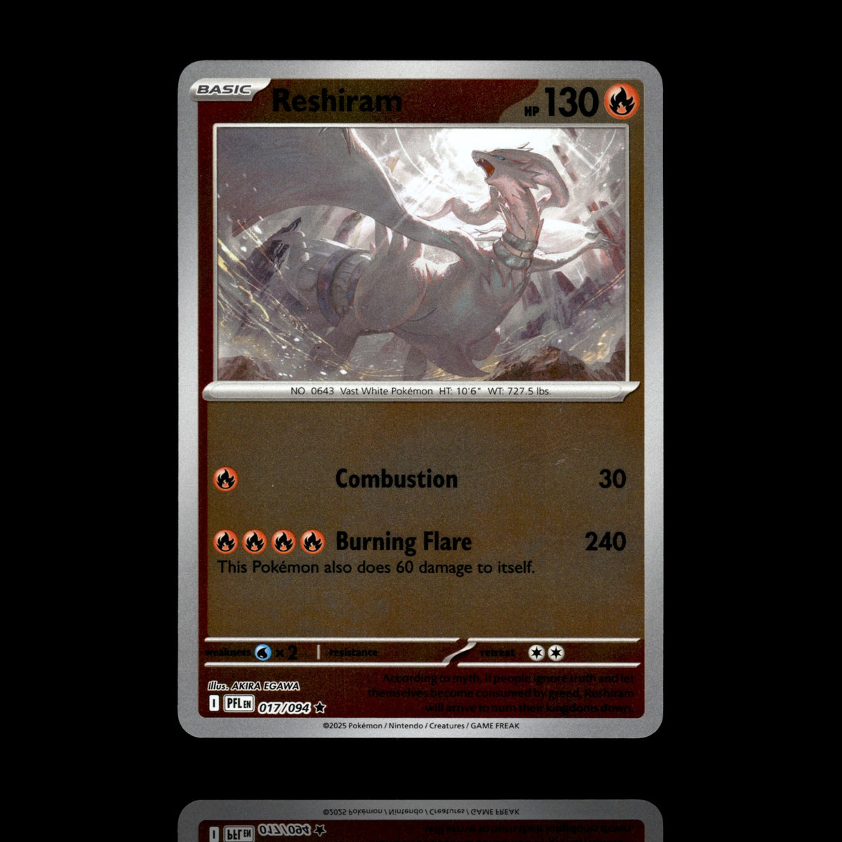 ▸ Reshiram | ME02: Phantasmal Flames | Reverse Holo | 017/094 | NM