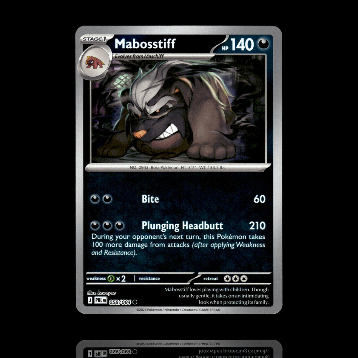 ▸ Mabosstiff | ME05: Pitch Black | Reverse Holo | 058/084 | NM