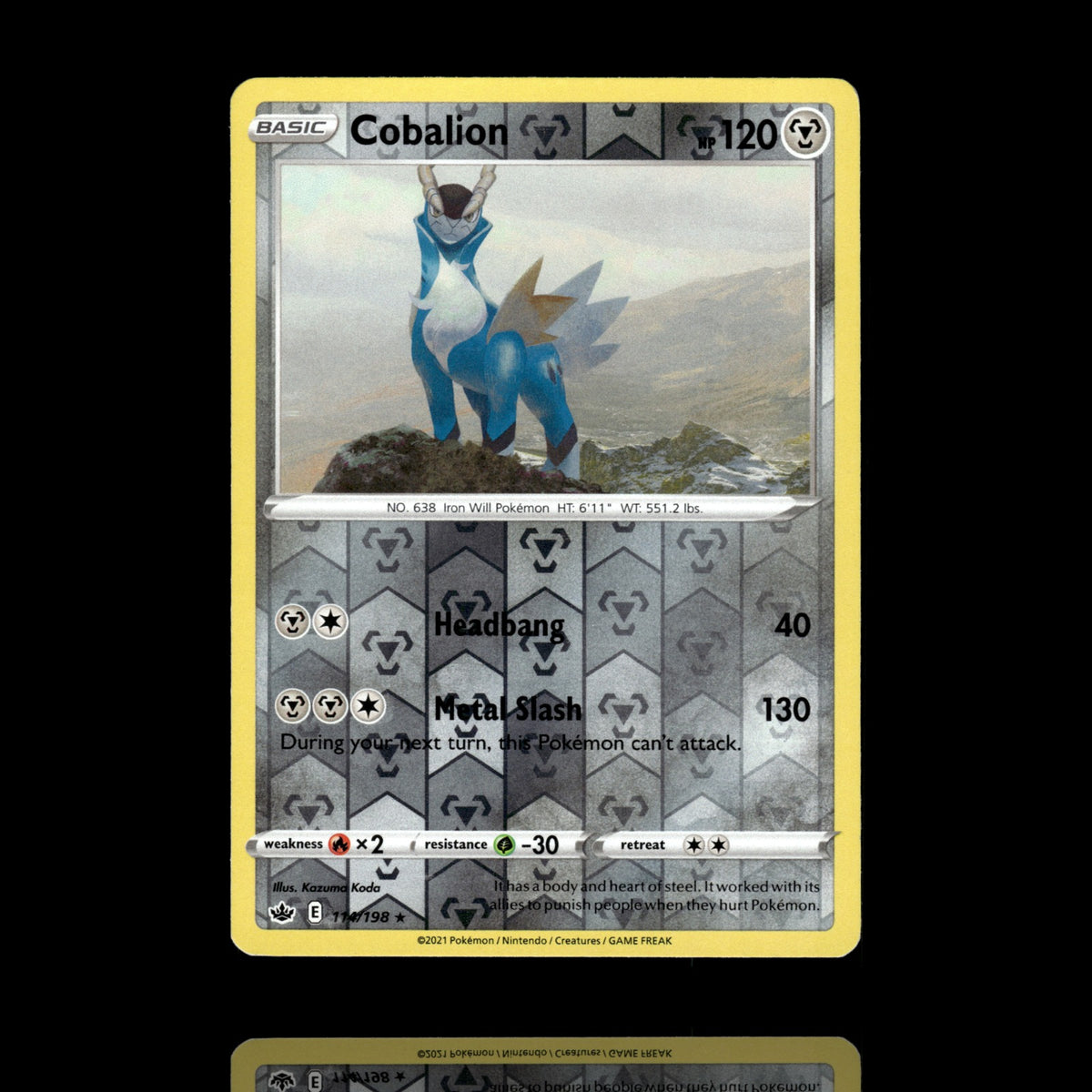▸ Cobalion | SWSH06: Chilling Reign | Reverse Holo | 114/198 | NM