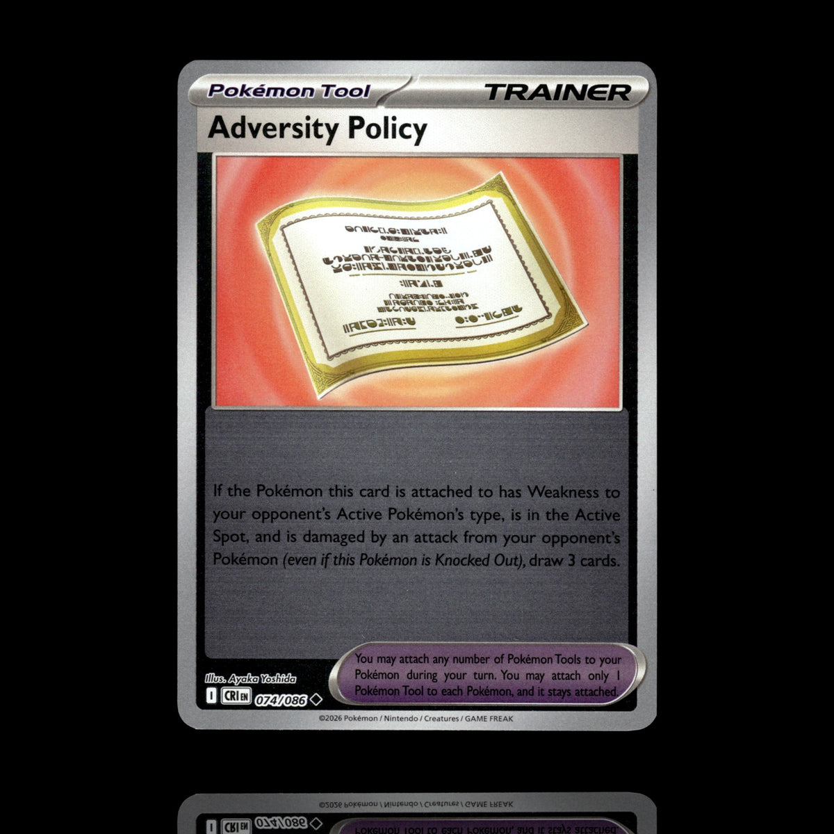 ▸ Adversity Policy | ME04: Chaos Rising | Reverse Holo | 074/086 | NM