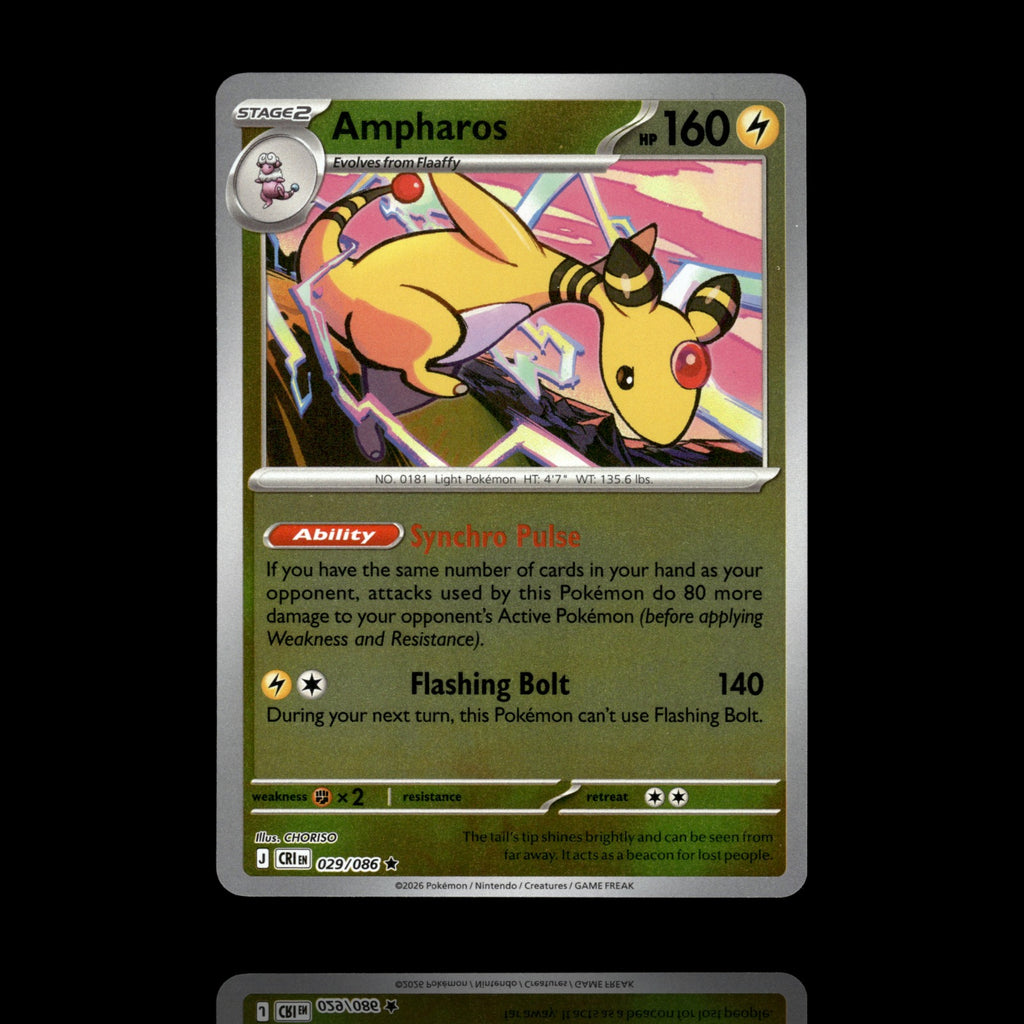 ▸ Ampharos | ME04: Chaos Rising | Reverse Holo | 029/086 | NM