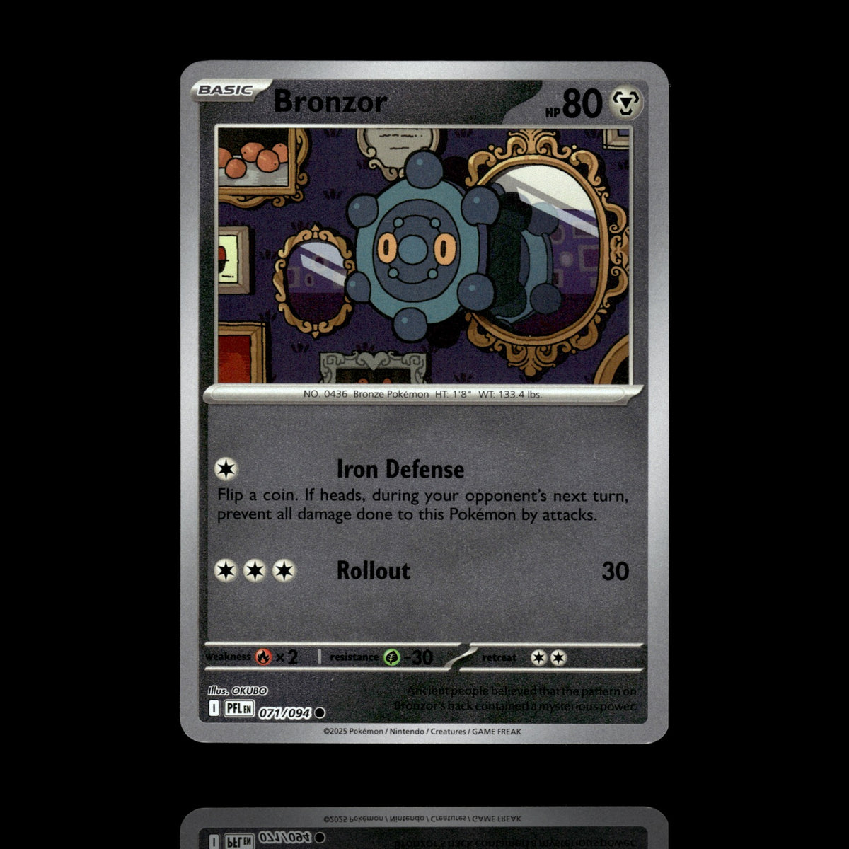 ▸ Bronzor | ME02: Phantasmal Flames | Reverse Holo | 071/094 | NM