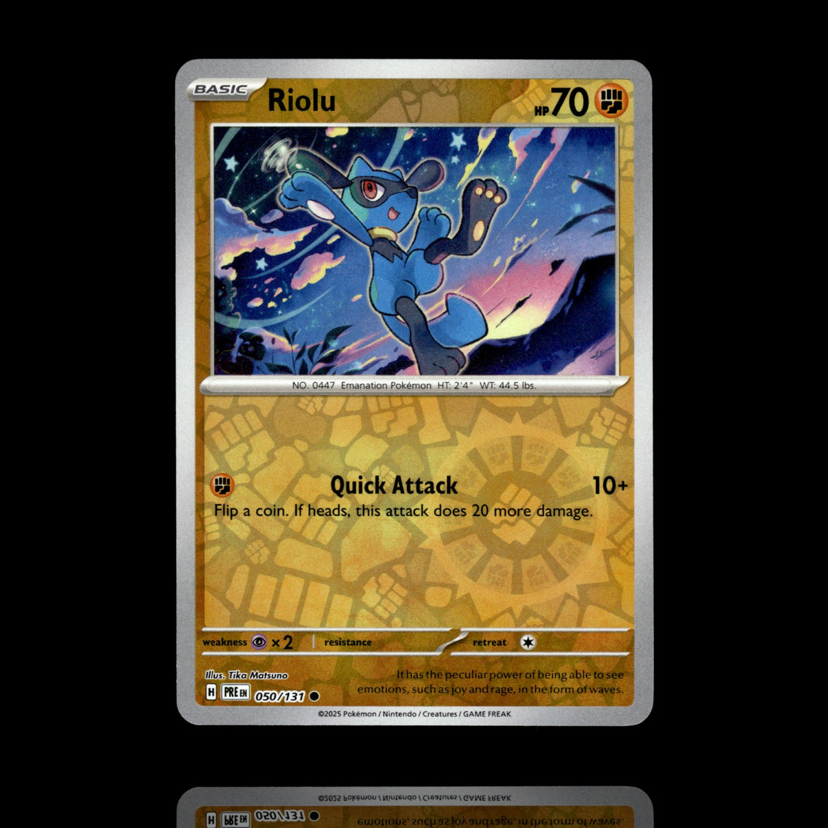 ▸ Riolu | SV: Prismatic Evolutions | Reverse Holo | 050/131 | NM