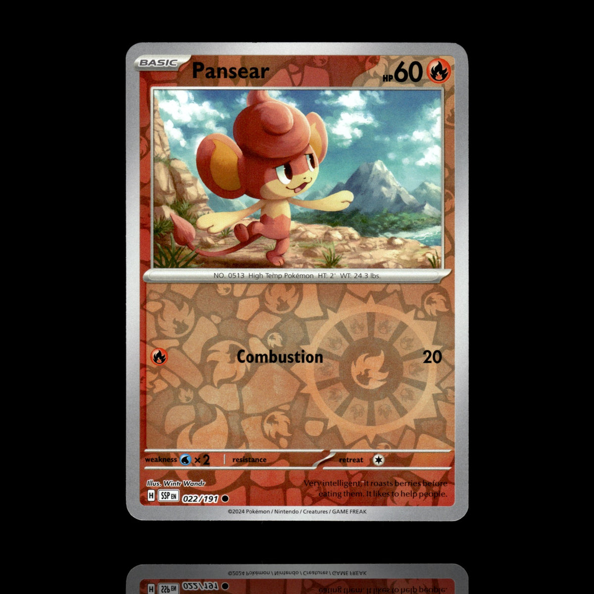 ▸ Pansear | SV08: Surging Sparks | Reverse Holo | 022/191 | NM