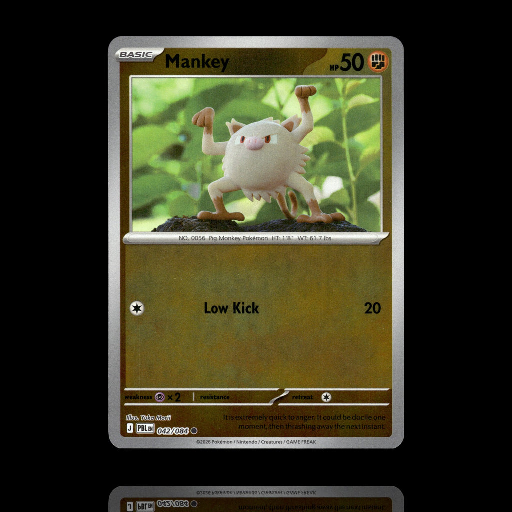 ▸ Mankey | ME05: Pitch Black | Reverse Holo | 042/084 | NM