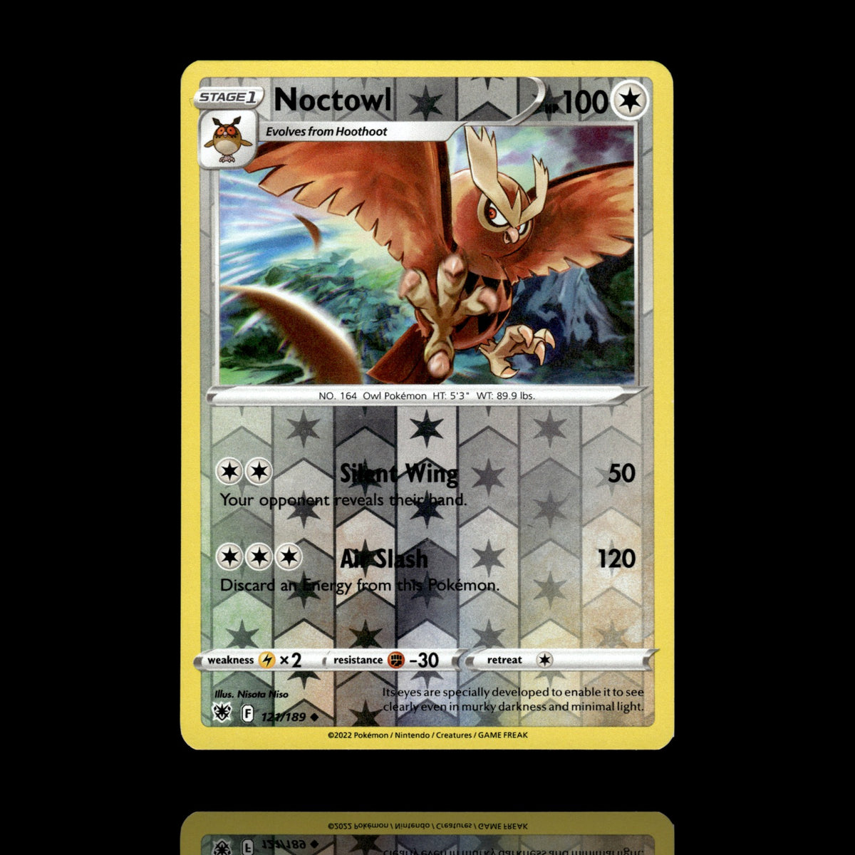 ▸ Noctowl | SWSH10: Astral Radiance | Reverse Holo | 121/189 | NM