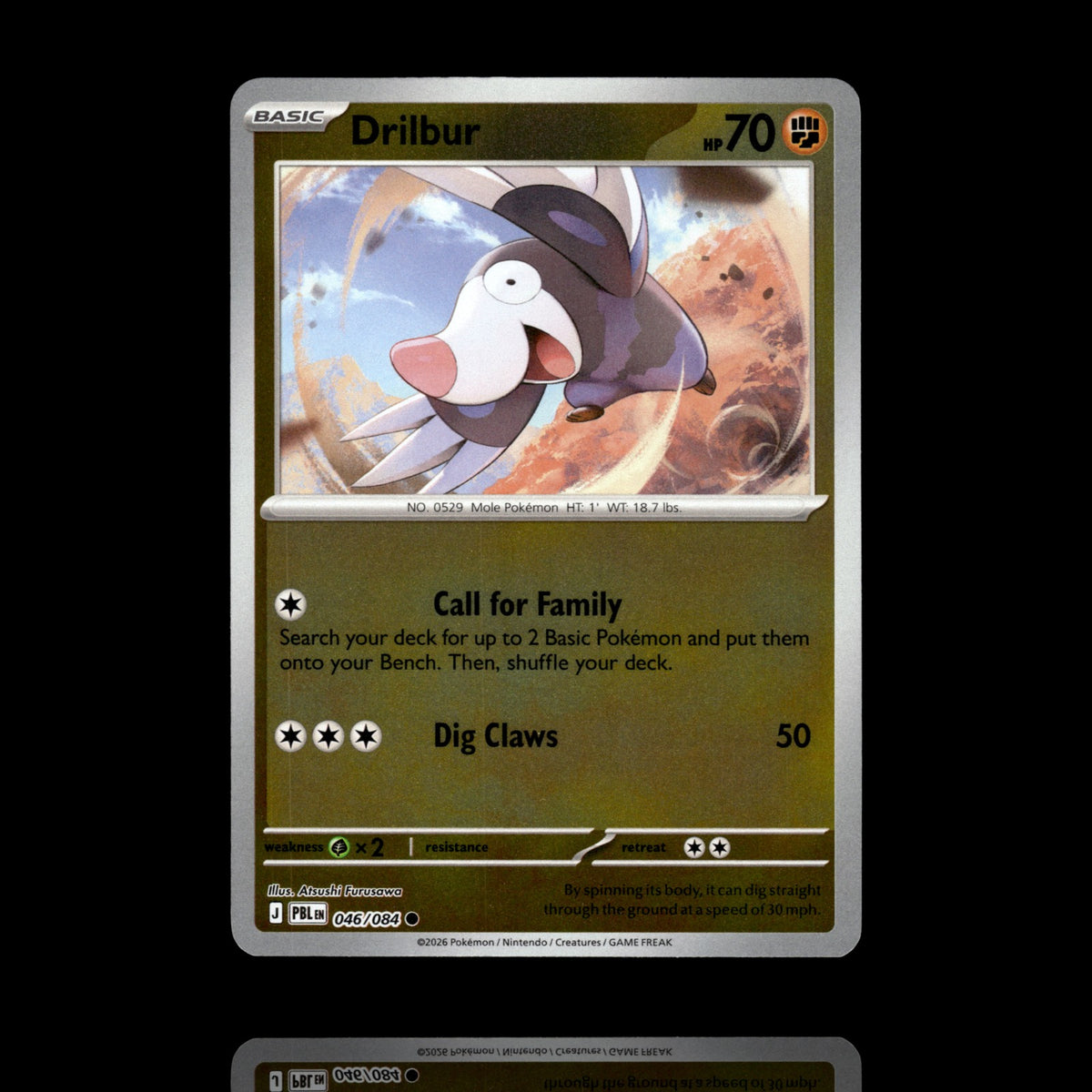 ▸ Drilbur | ME05: Pitch Black | Reverse Holo | 046/084 | NM