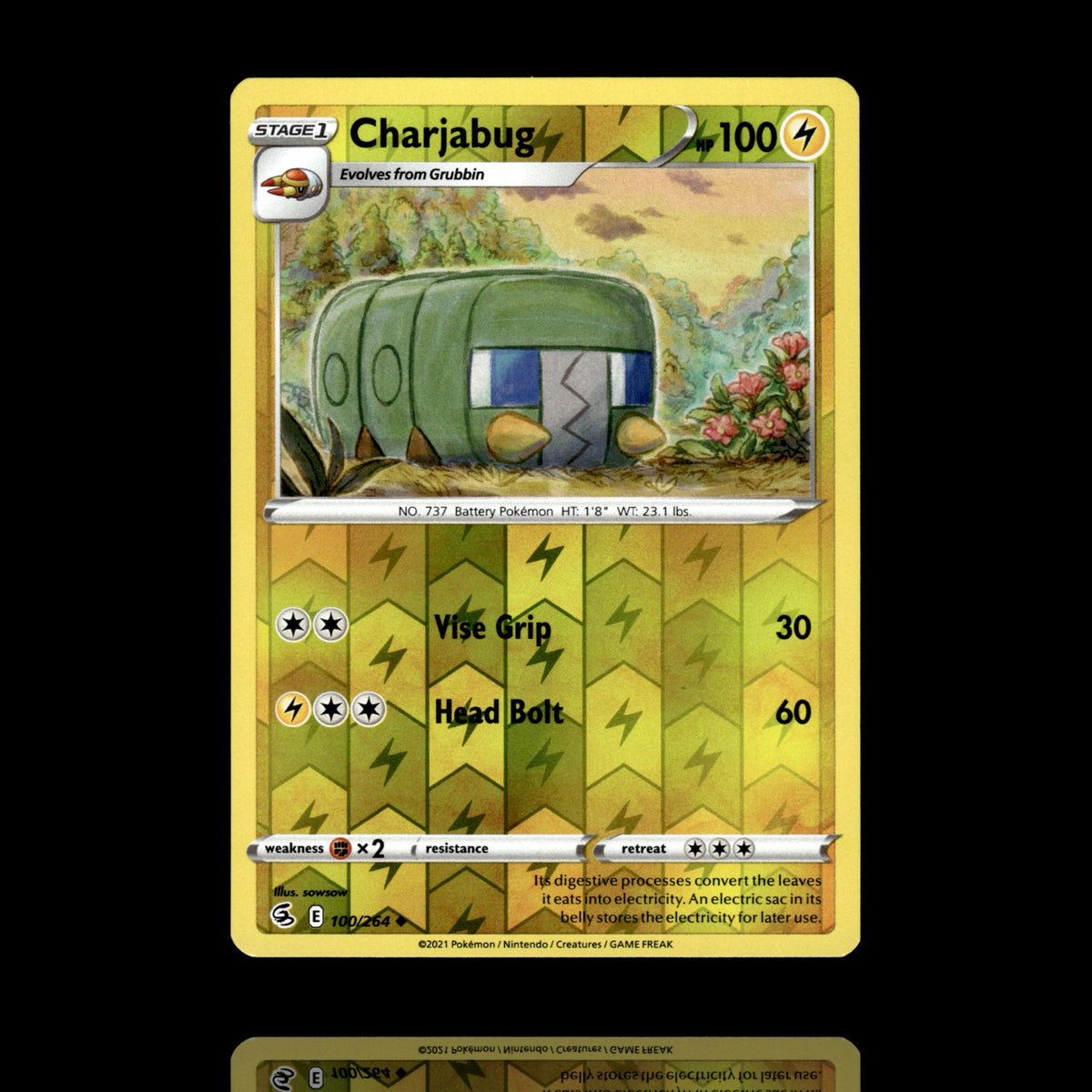 ▸ Charjabug | SWSH08 Fusion Strike | Reverse Holo | 100/264 | NM
