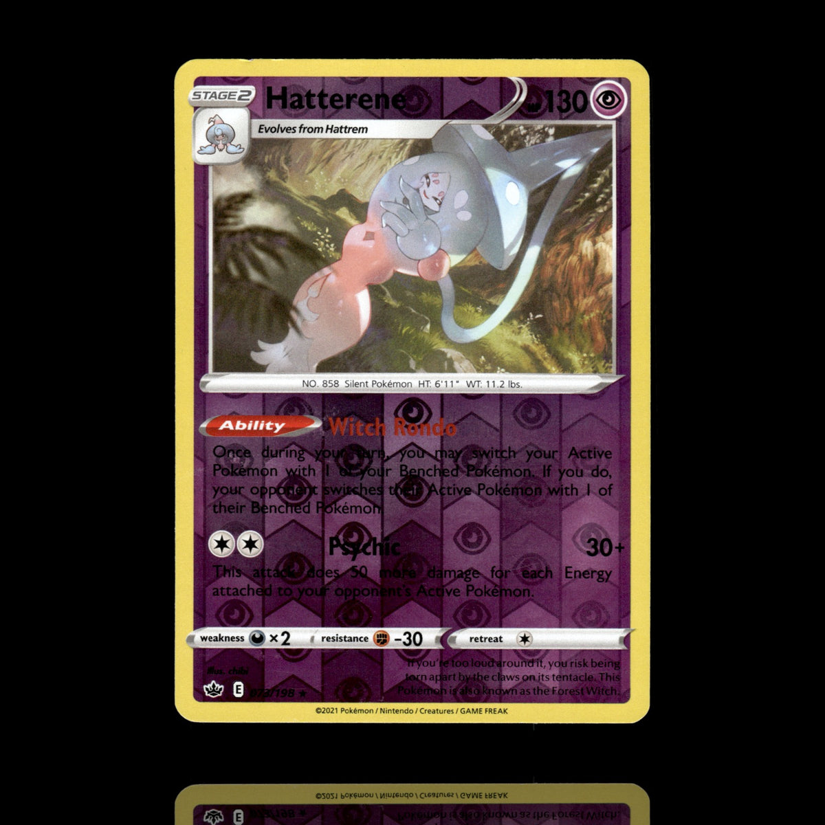▸ Hatterene | SWSH06: Chilling Reign | Reverse Holo | 073/198 | NM