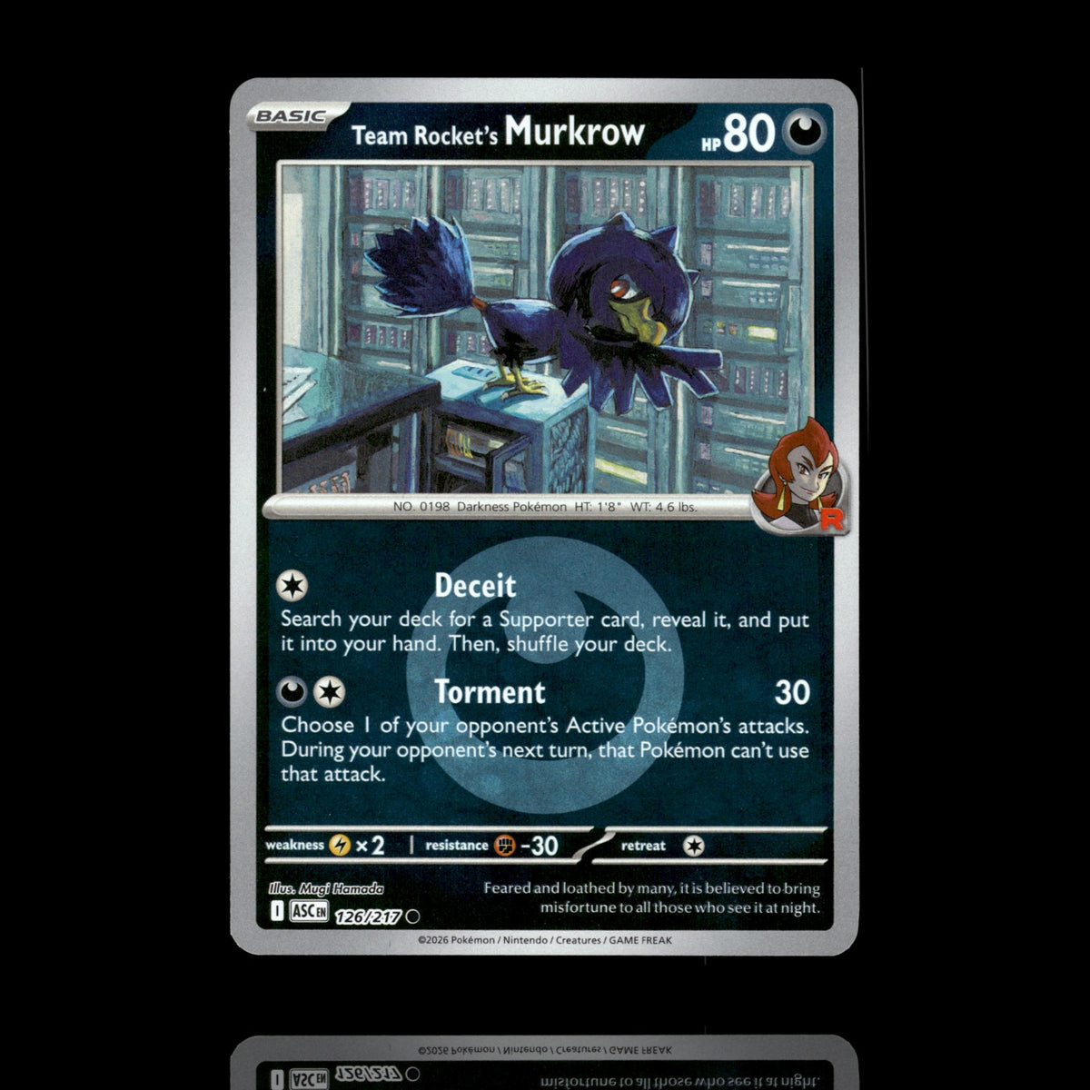 ▸ Team Rocket's Murkrow | Ascended Heroes | Energy Reverse Holo | 126/217 | NM