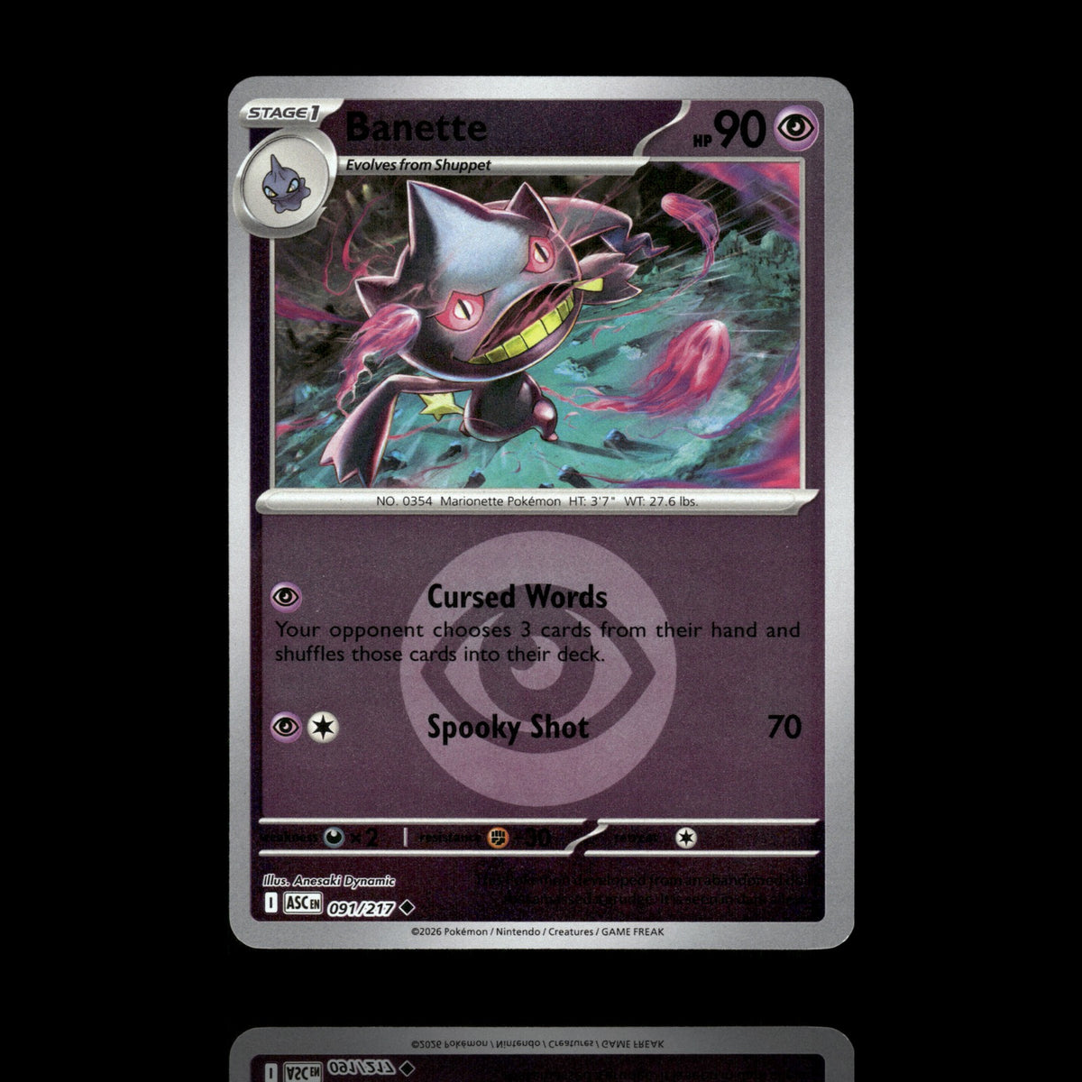 ▸ Banette | ME: Ascended Heroes | Energy Reverse Holo | 091/217 | NM