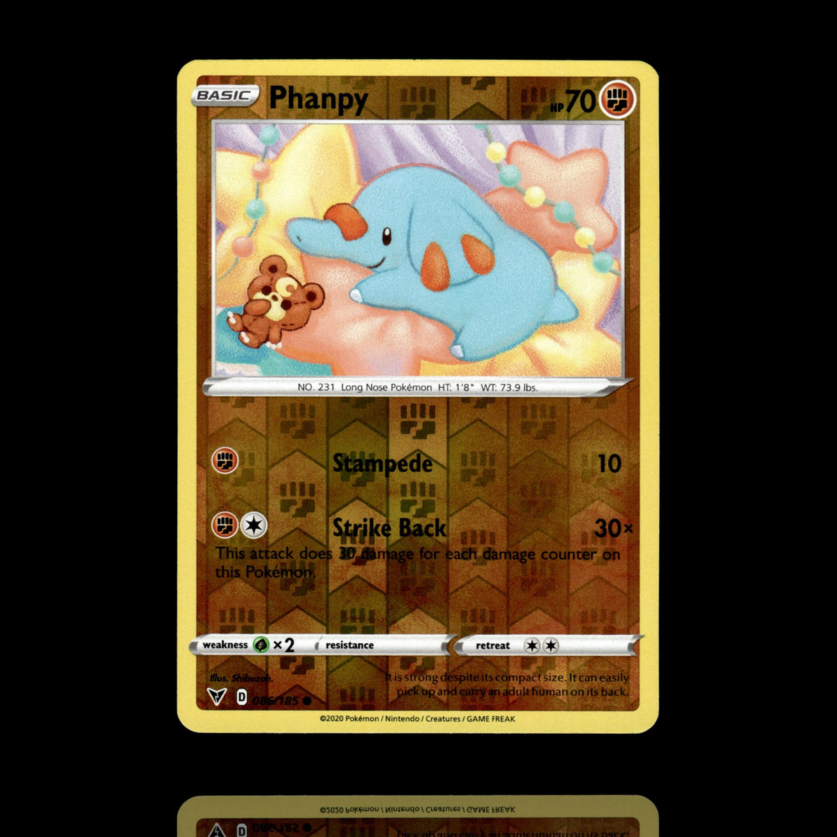 ▸ Phanpy | SWSH04: Vivid Voltage | Reverse Holo | 086/185 | NM