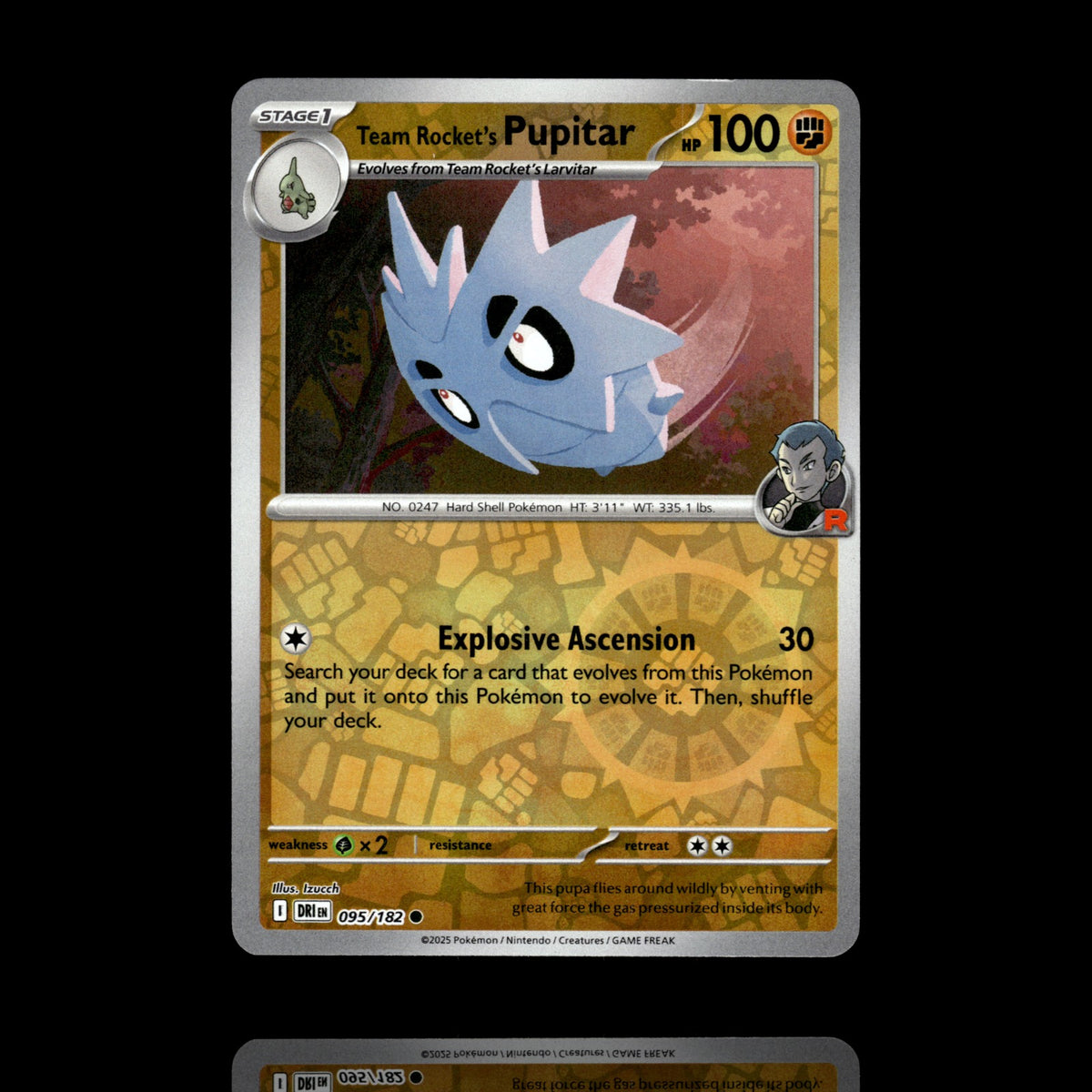 ▸ Team Rocket's Pupitar | SV10: Destined Rivals | Reverse Holo | 095/182 | NM