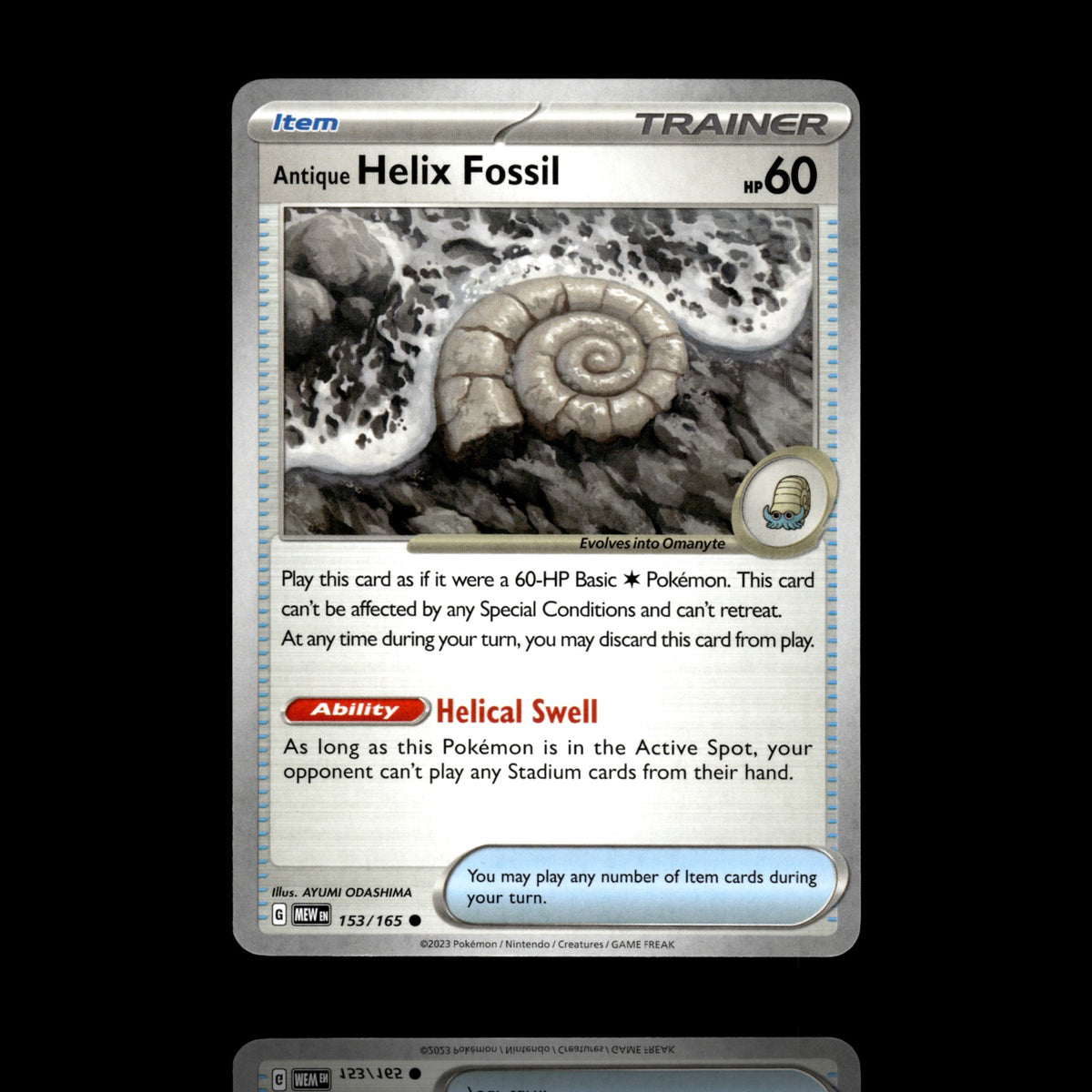 ▸ Antique Helix Fossil | SV: Scarlet & Violet 151 | Common | 153/165 | NM