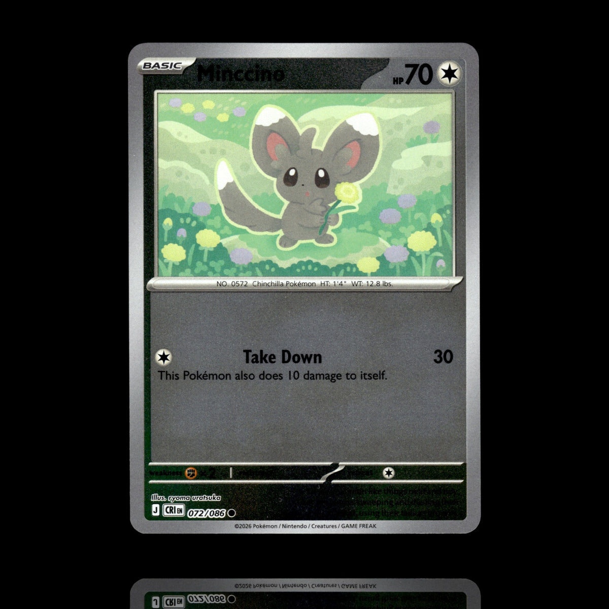 ▸ Minccino | ME04: Chaos Rising | Reverse Holo | 072/086 | NM