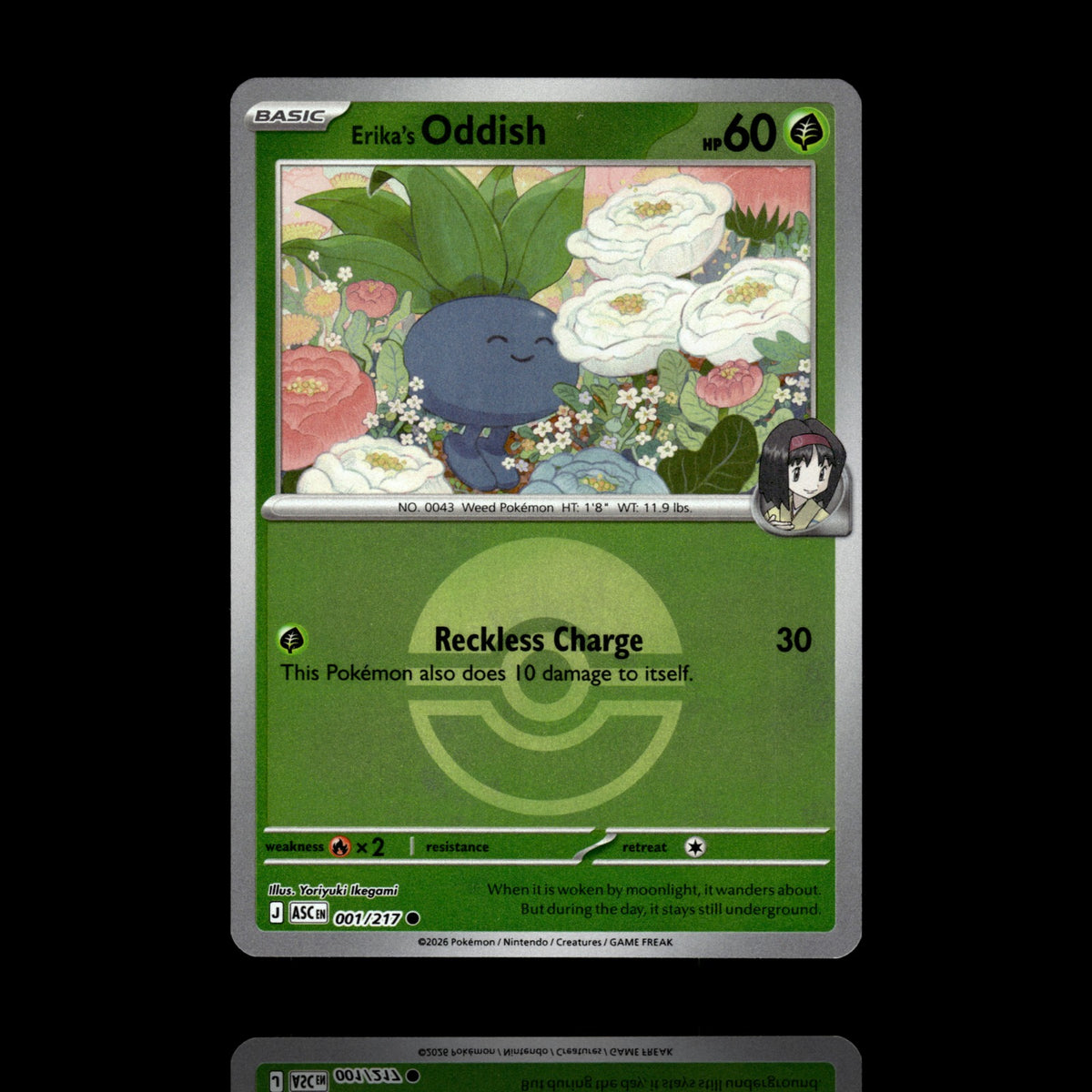 ▸ Erika's Oddish (Poke Ball) | ME: Ascended Heroes | Reverse Holo | 001/217 | NM