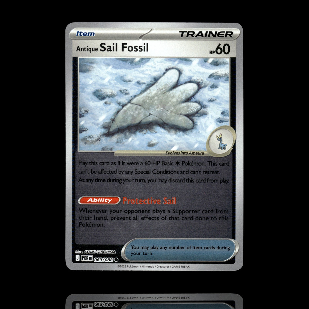 ▸ Antique Sail Fossil | ME03: Perfect Order | Reverse Holo | 069/088 | NM