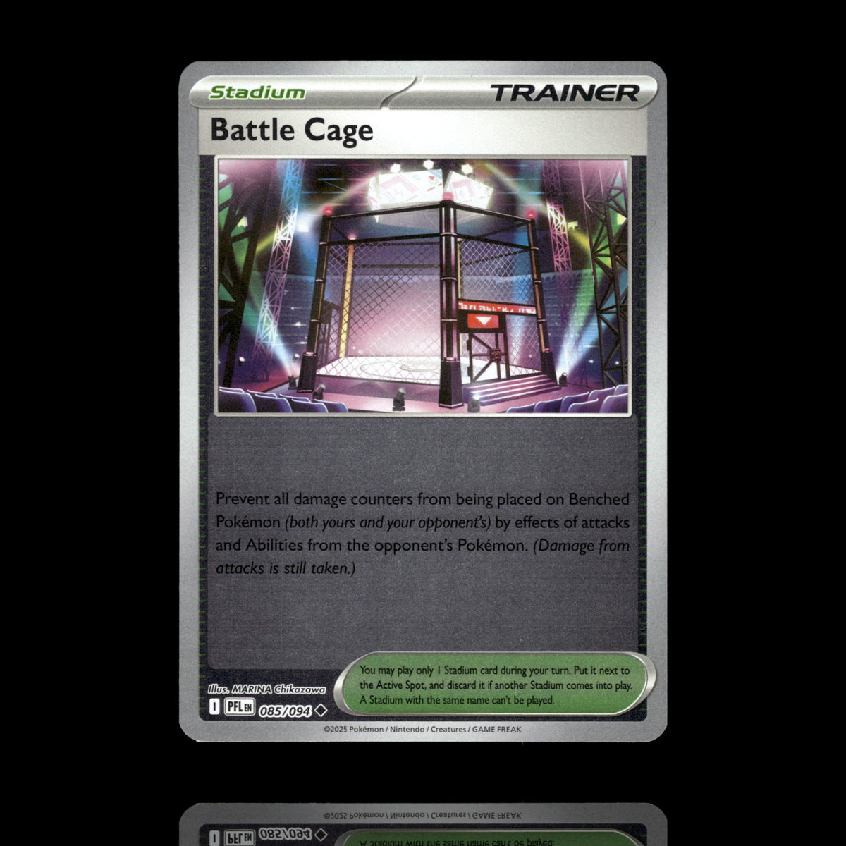 ▸ Battle Cage | ME02: Phantasmal Flames | Reverse Holo | 085/094 | NM