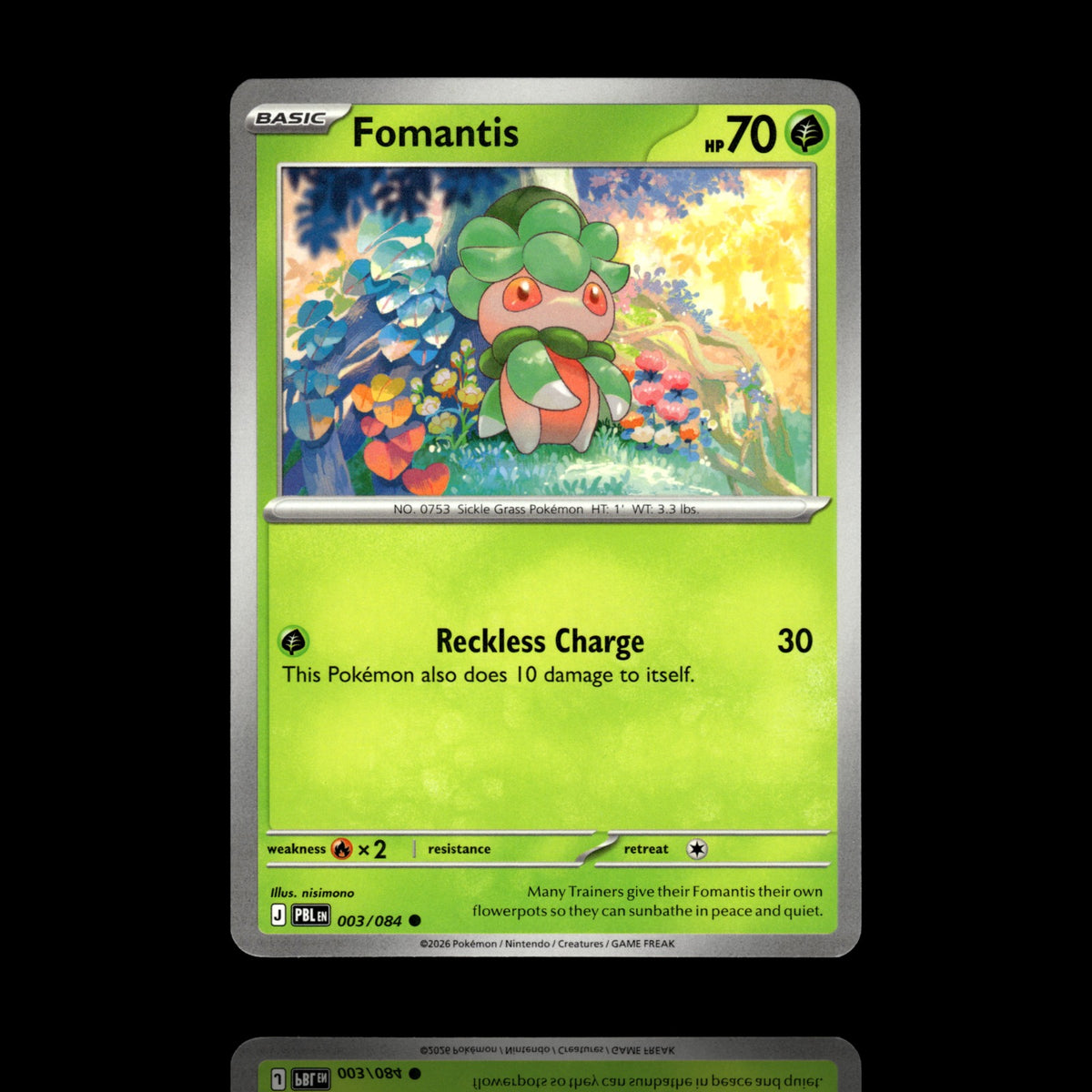 ▸ Fomantis | ME05: Pitch Black | Common | 003/084 | NM