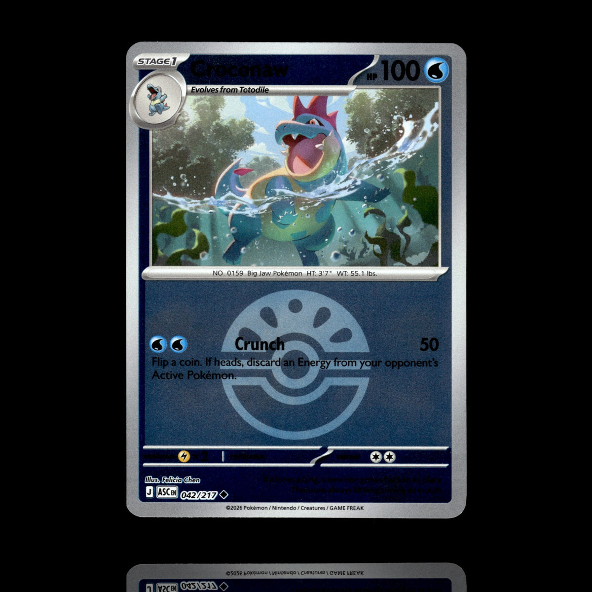 ▸ Croconaw (Friend Ball) | ME: Ascended Heroes | Reverse Holo | 042/217 | NM