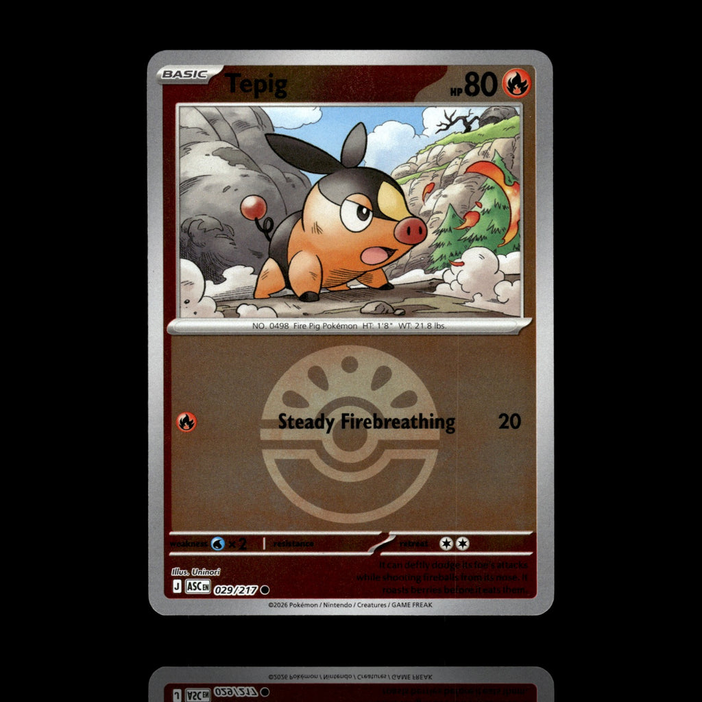 ▸ Tepig (Friend Ball) | ME: Ascended Heroes | Reverse Holo | 029/217 | NM