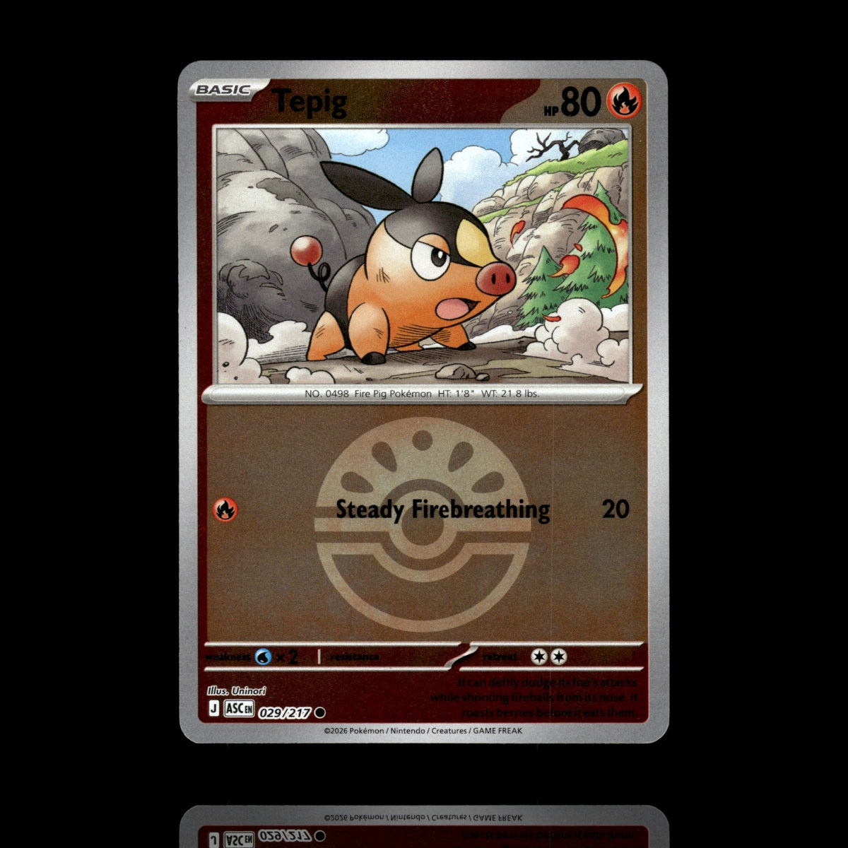 ▸ Tepig (Friend Ball) | ME: Ascended Heroes | Reverse Holo | 029/217 | NM