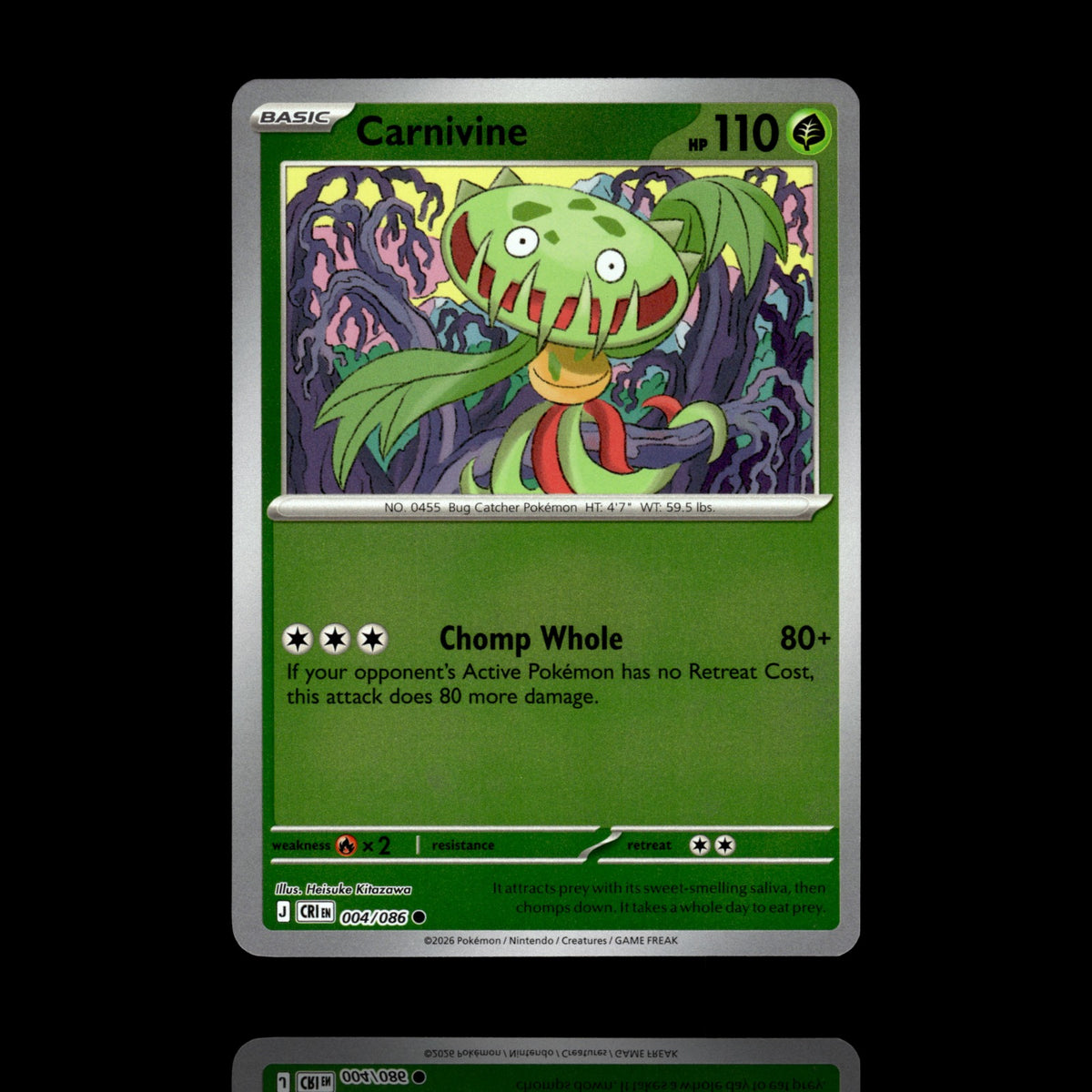 ▸ Carnivine | ME04: Chaos Rising | Reverse Holo | 004/086 | NM
