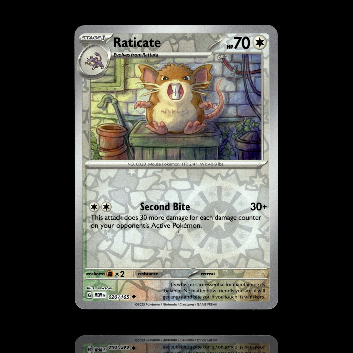 ▸ Raticate | SV: Scarlet & Violet 151 | Reverse Holo | 020/165 | NM