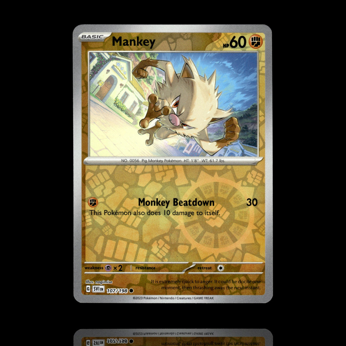 ▸ Mankey | SV01: Scarlet & Violet Base Set | Reverse Holo | 107/198 | NM