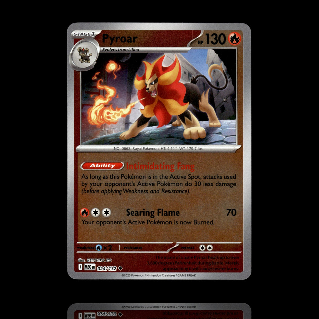 ▸ Pyroar | ME01: Mega Evolution | Reverse Holo | 024/132 | NM