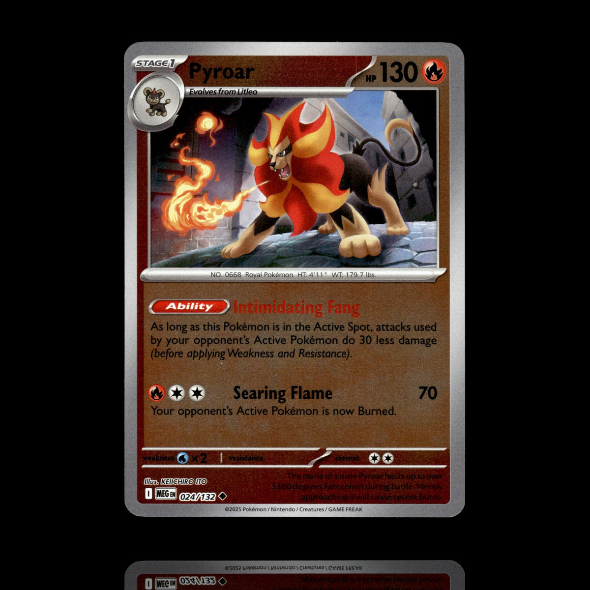 ▸ Pyroar | ME01: Mega Evolution | Reverse Holo | 024/132 | NM
