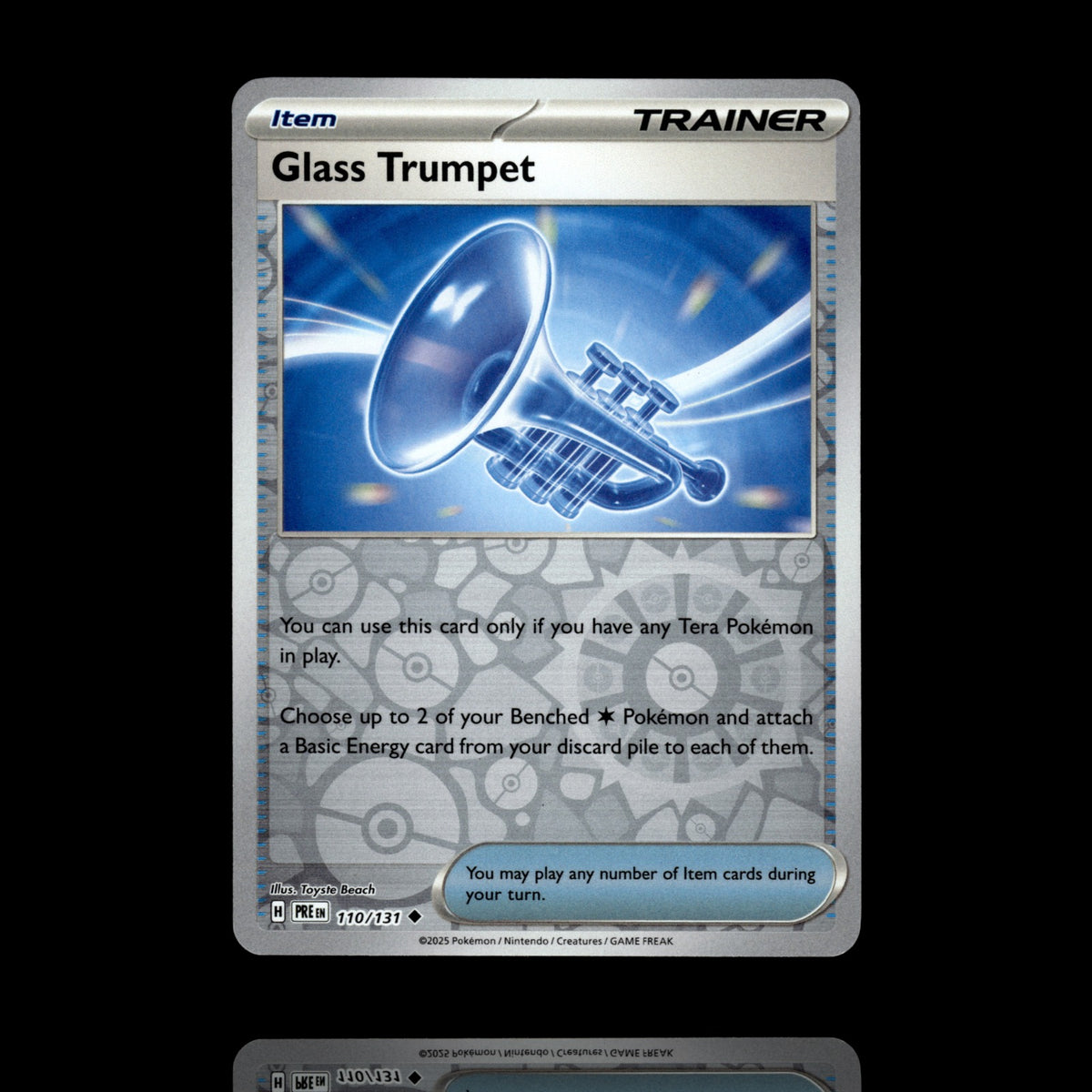 ▸ Glass Trumpet | SV: Prismatic Evolutions | Reverse Holo | 110/131 | NM