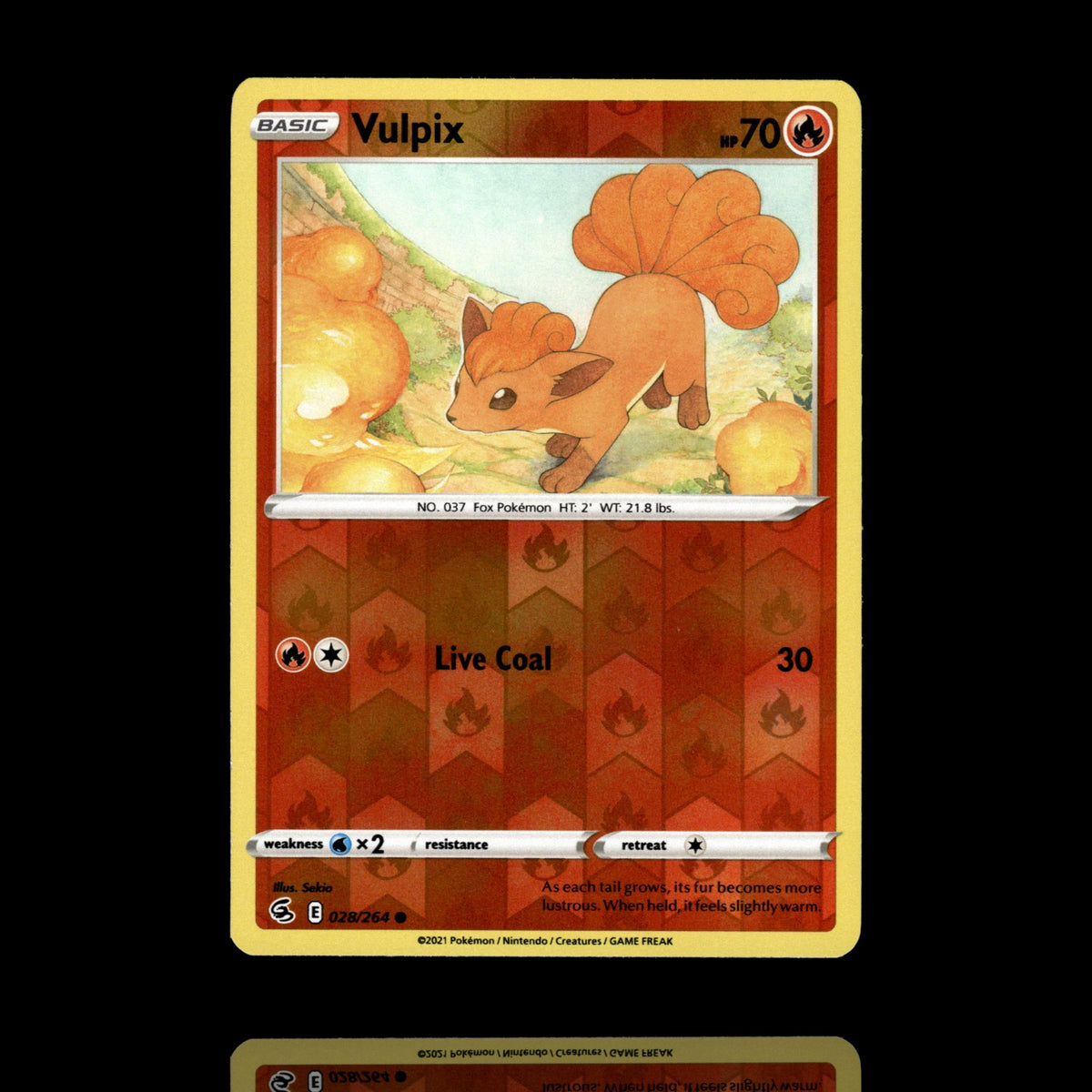 ▸ Vulpix 28 | SWSH08: Fusion Strike | Reverse Holo | 028/264 | NM