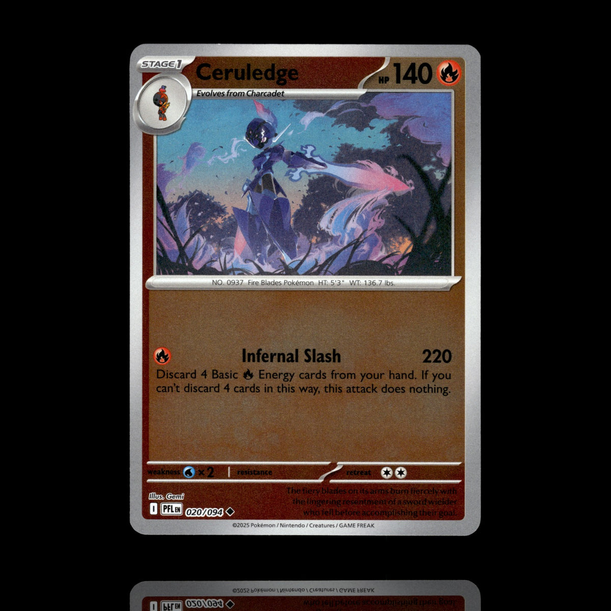 ▸ Ceruledge | ME02: Phantasmal Flames | Reverse Holo | 020/094 | NM
