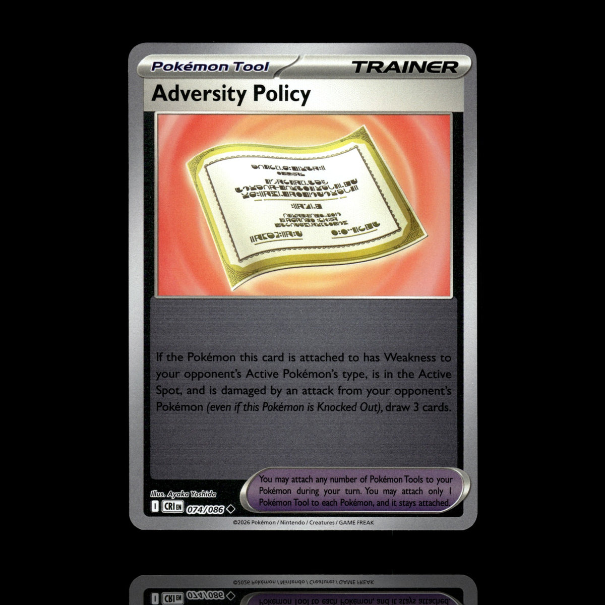 ▸ Adversity Policy | ME04: Chaos Rising | Reverse Holo | 074/086 | NM