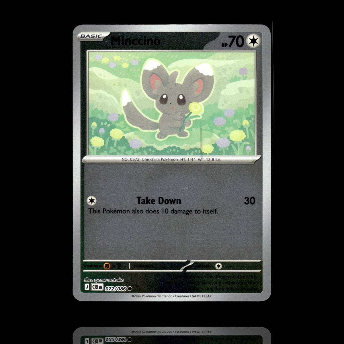 ▸ Minccino | ME04: Chaos Rising | Reverse Holo | 072/086 | NM