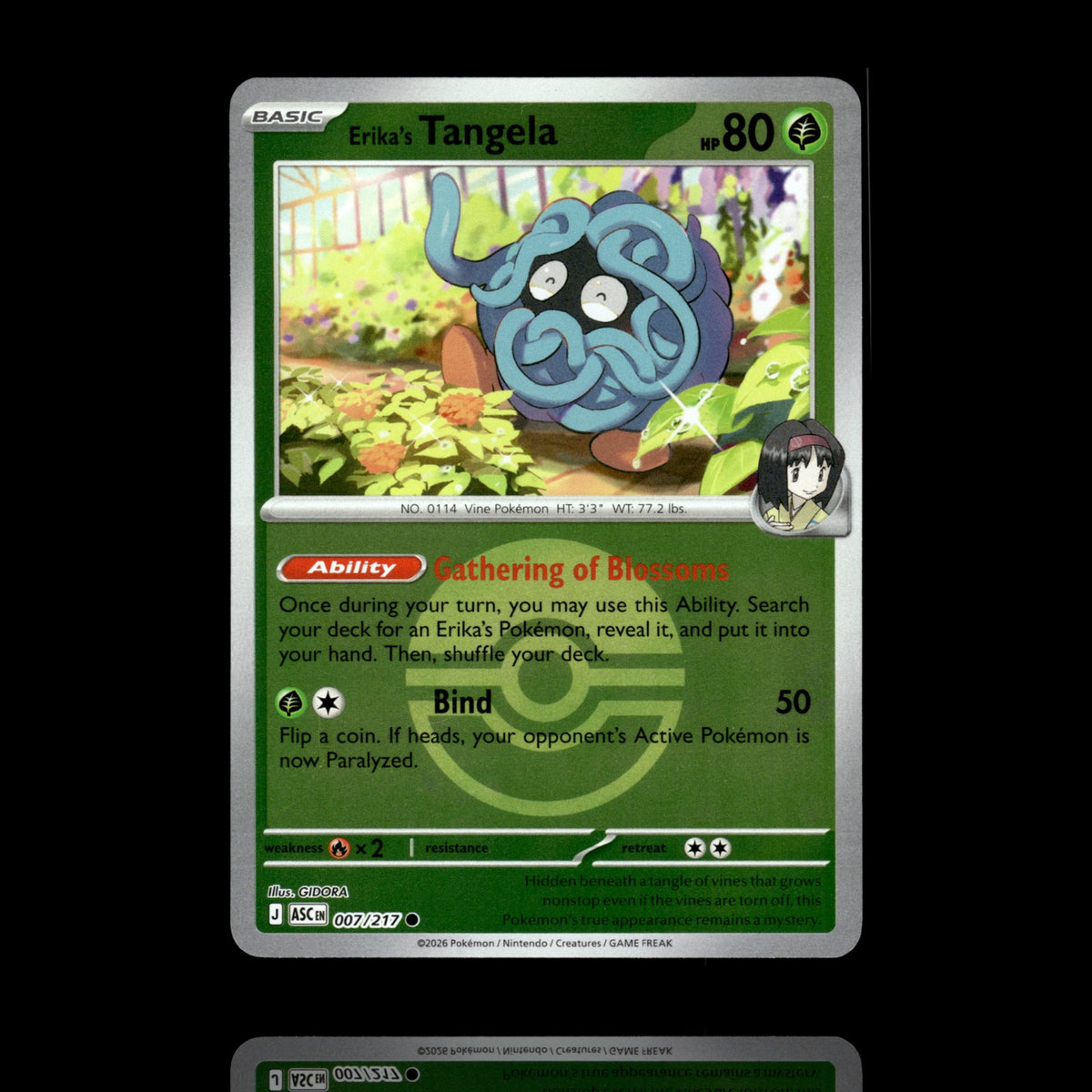 ▸ Erika's Tangela (Poke Ball) | Ascended Heroes | Reverse Holo | 007/217 | NM