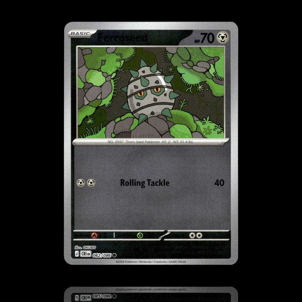 ▸ Ferroseed | ME04: Chaos Rising | Reverse Holo | 062/086 | NM