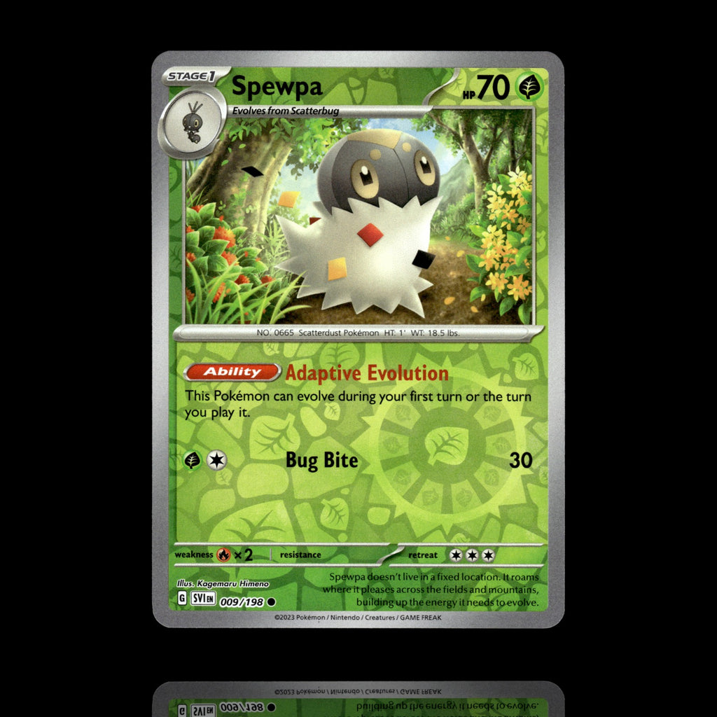 ▸ Spewpa | SV01: Scarlet & Violet Base Set | Reverse Holo | 009/198 | NM