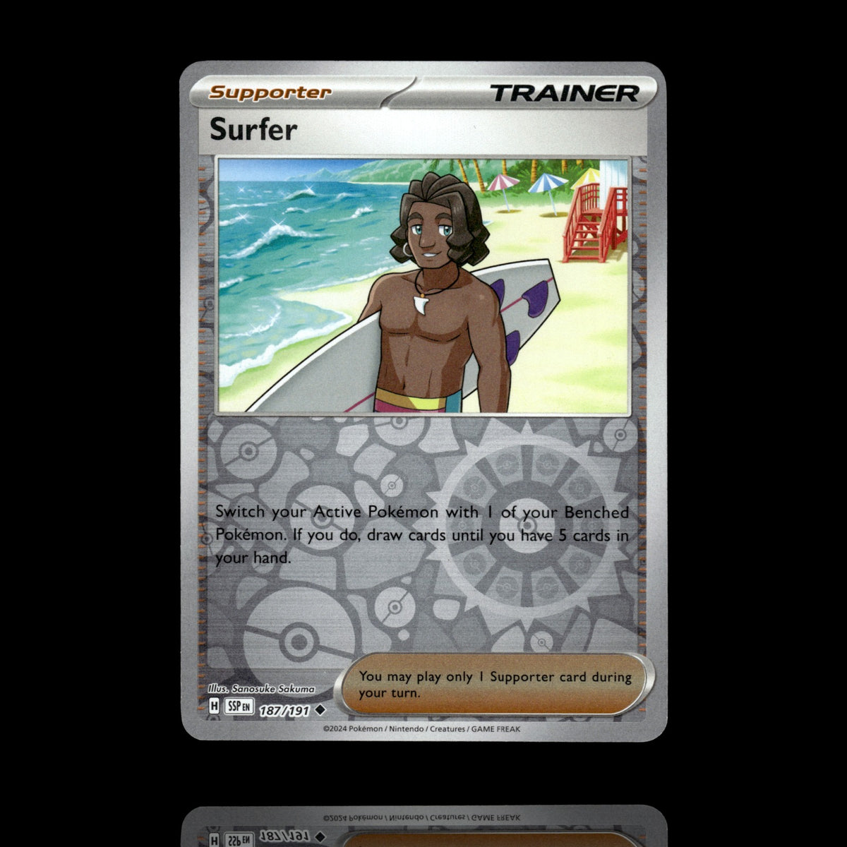 ▸ Surfer | SV08: Surging Sparks | Reverse Holo | 187/191 | NM