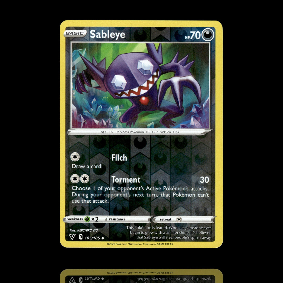 ▸ Sableye | SWSH04: Vivid Voltage | Reverse Holo | 105/185 | NM