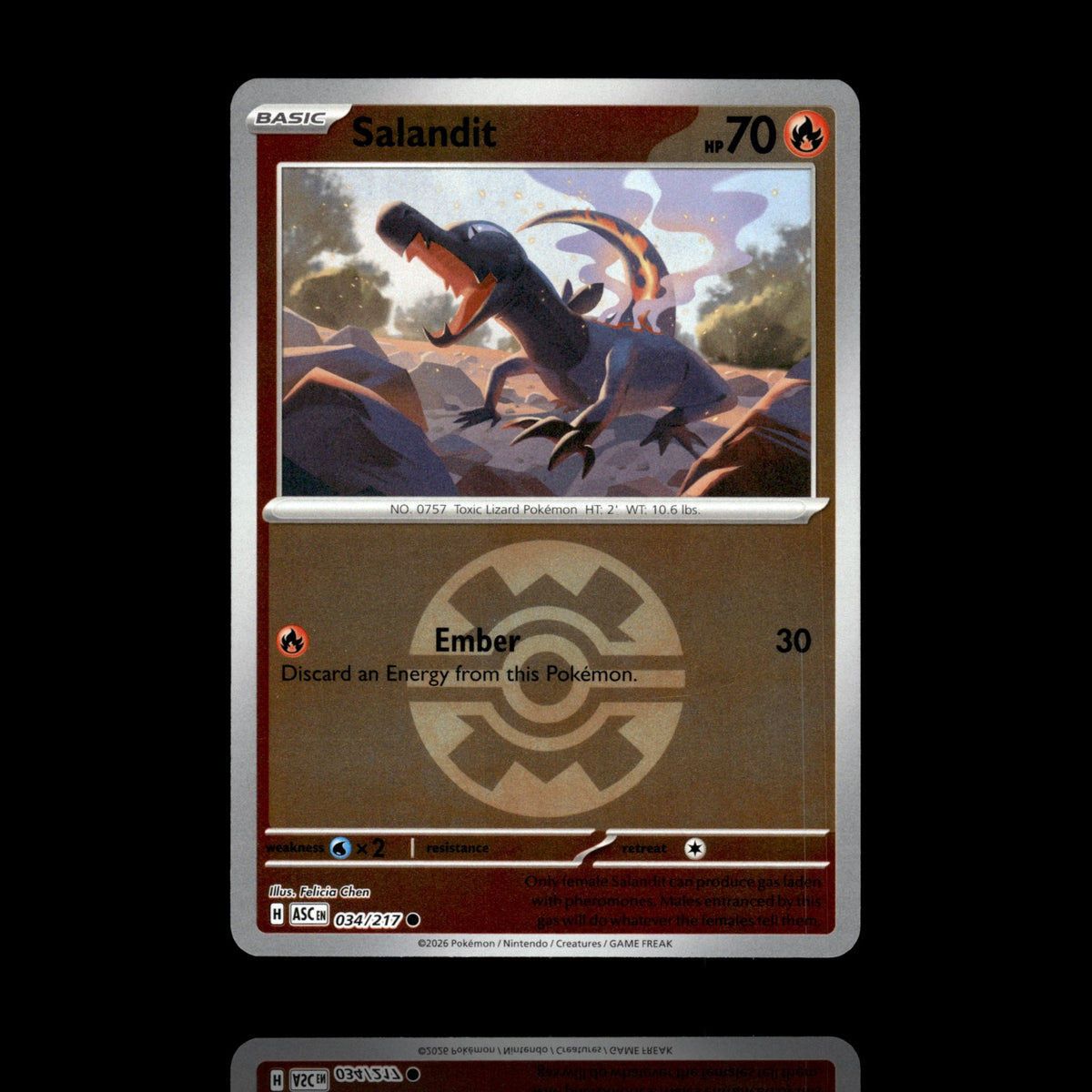 ▸ Salandit (Quick Ball) | ME: Ascended Heroes | Reverse Holo | 034/217 | NM