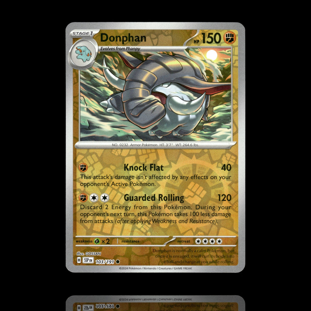 ▸ Donphan | SV08: Surging Sparks | Reverse Holo | 103/191 | NM